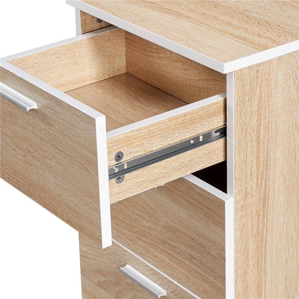 Yaheetech Nachttisch Beistelltisch (1-St), Nachtschrank mit 3 Schubladen, 40 x 35 x 60,5 cm