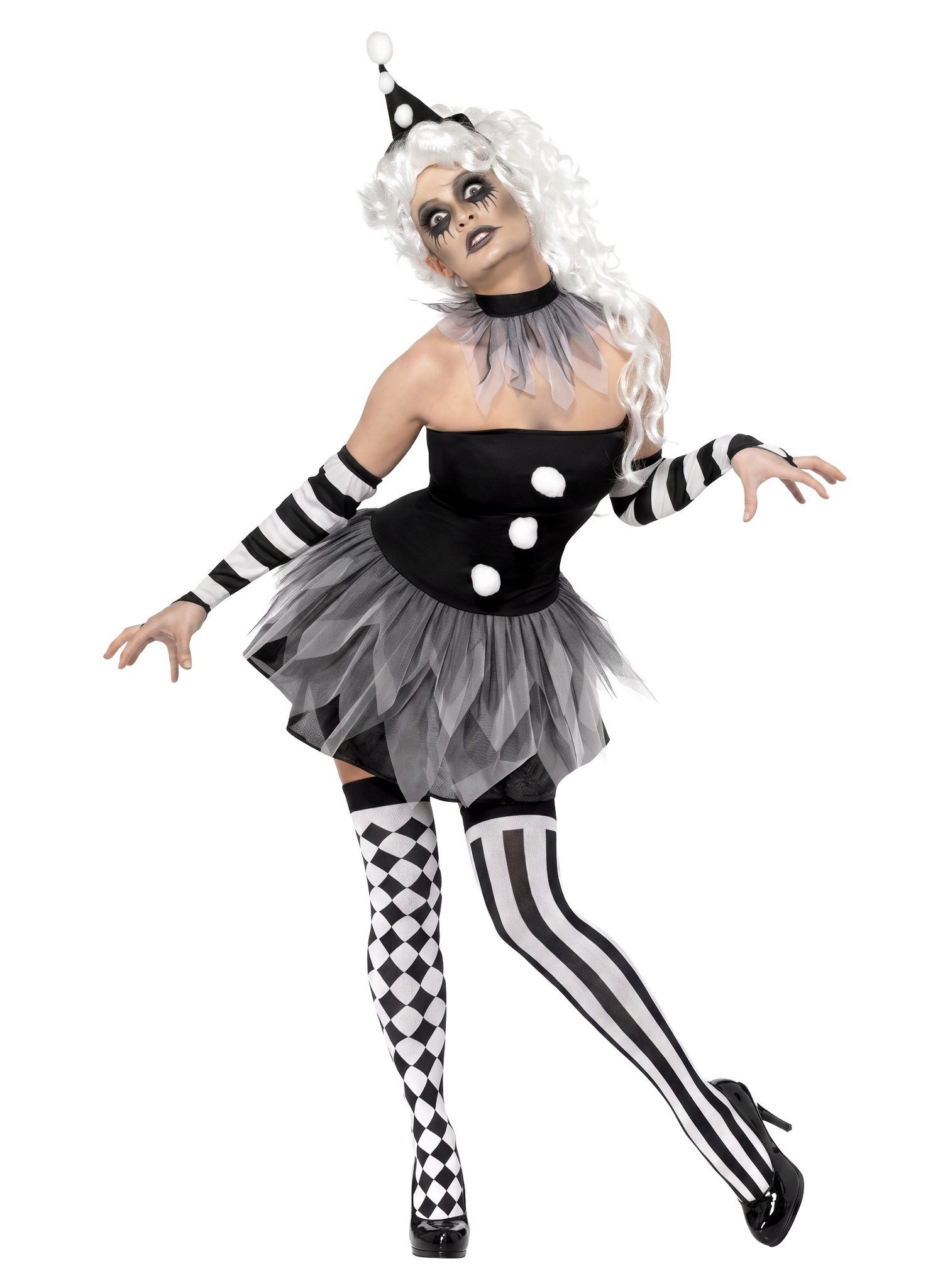 Leg Avenue Overknees Pantomime Kostüm Strümpfe Damen Karneval Fasching Verspieltes Accessoire für Euer Pantomime und Harlekin Kostüm – Bild 5 von 5