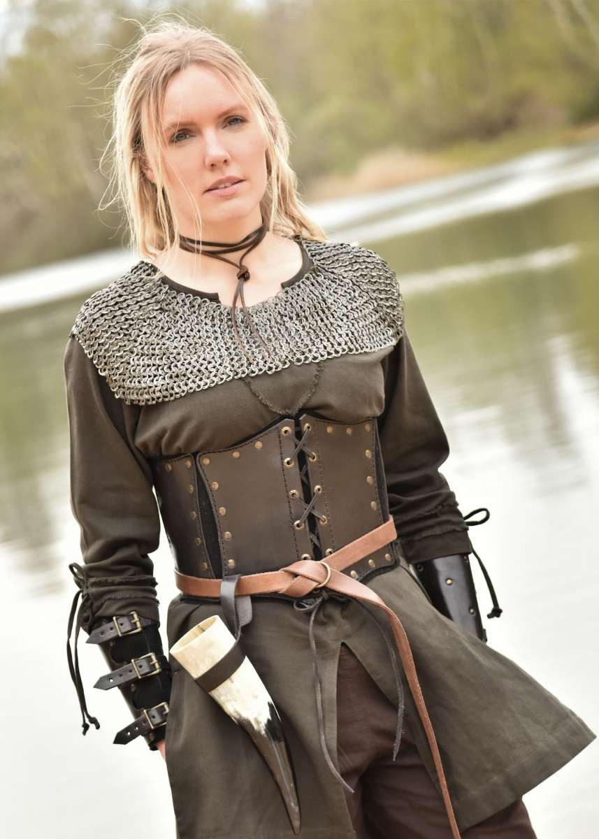 Battle Merchant Tunika Frauen-Tunika Ylva, olivgrün M