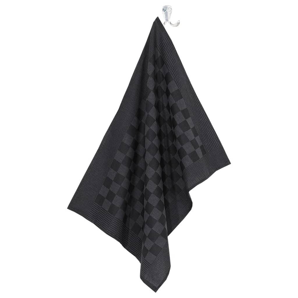 vidaXL Grau Schwarz Handtuch-Set und Handtuch 10-tlg Baumwolle