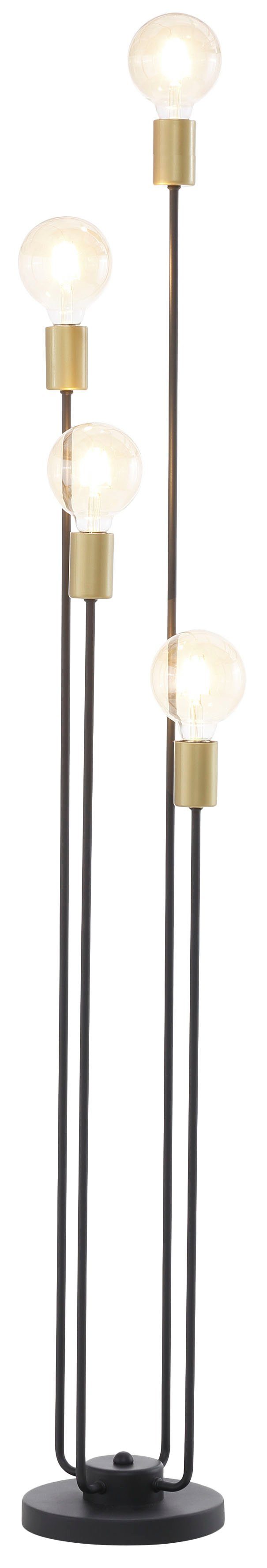 Leonique mit Stehlampe goldfarbenen/schwarzen ohne cm 137 Höhe Leuchtmittel, Fassungen, Stehleuchte Jarla,