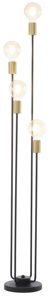 Leonique Stehlampe Jarla, ohne Leuchtmittel, Stehleuchte mit goldfarbenen/schwarzen  Fassungen, Höhe 137 cm