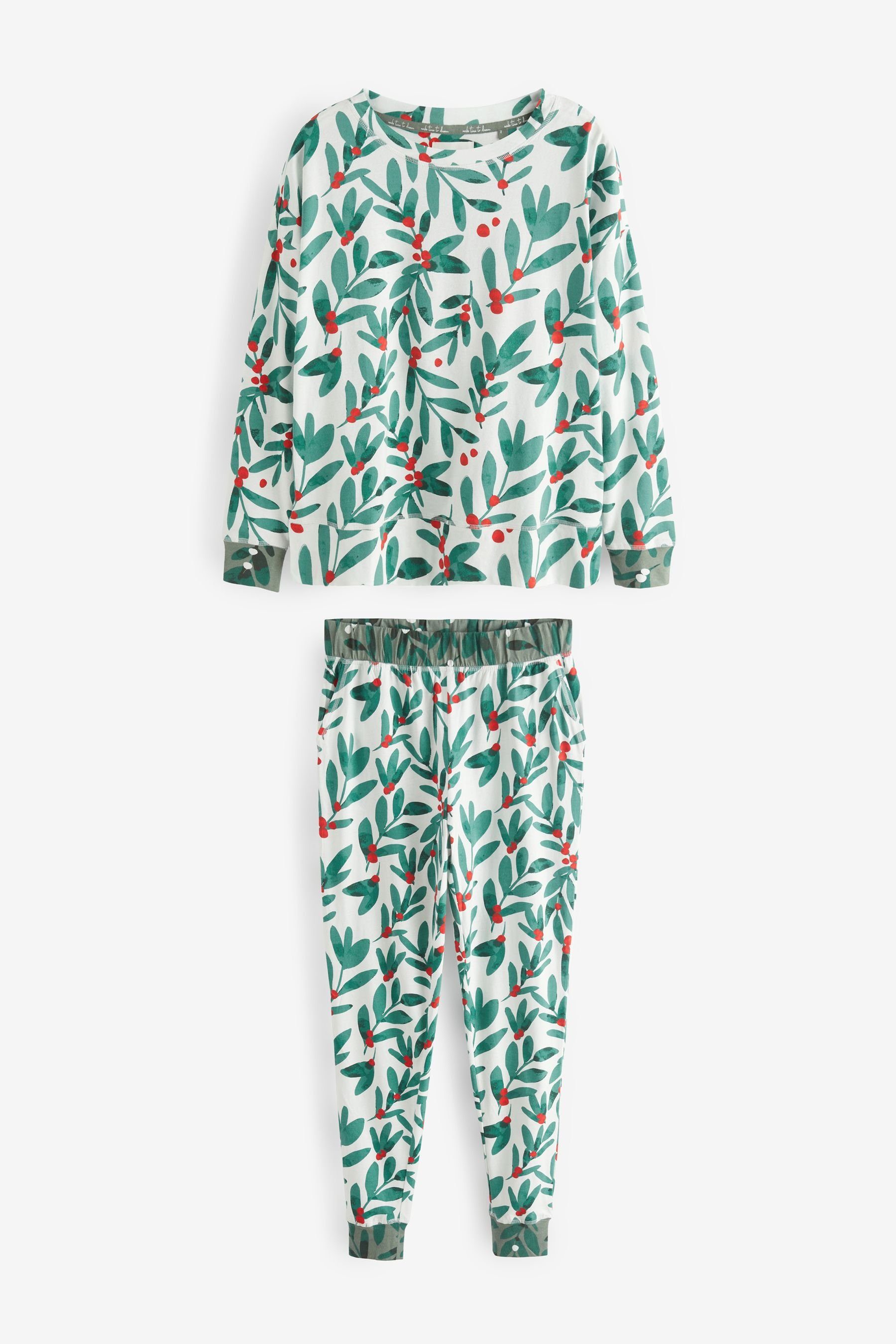 Ärmeln Next tlg) Pyjama Pyjama langen Mistelzweig (2 mit