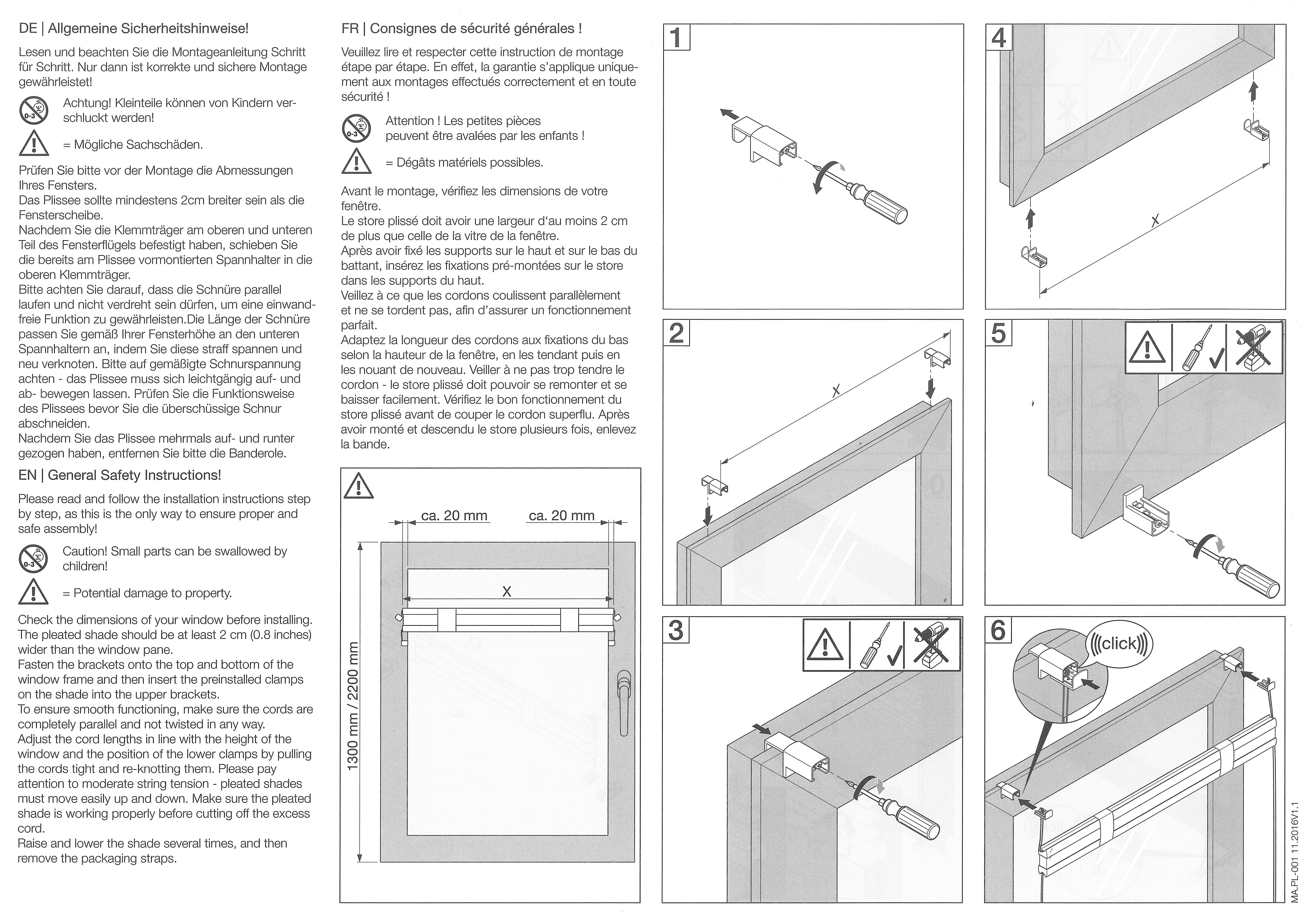 DécoProfi Plissee Plissee Klemmfix ohne Bohren, blickdicht, ohne Bohren, verspannt, Klemmfix, Stufenlos verstellbar – Bild 4 von 5