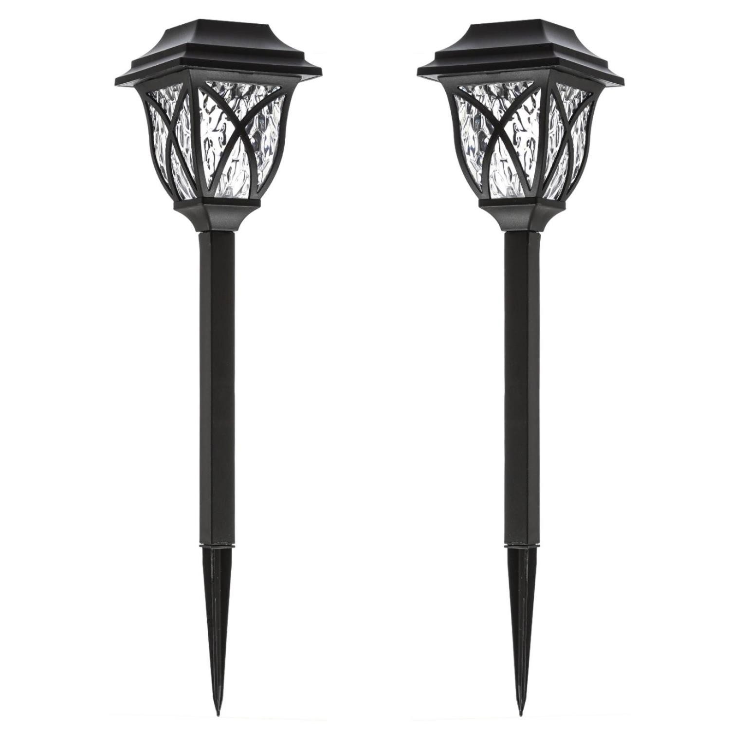 LED Solarleuchte LED Solar Wegleuchte Laterne Gartenleuchte Stabbeleuchtung H:44cm 2St.