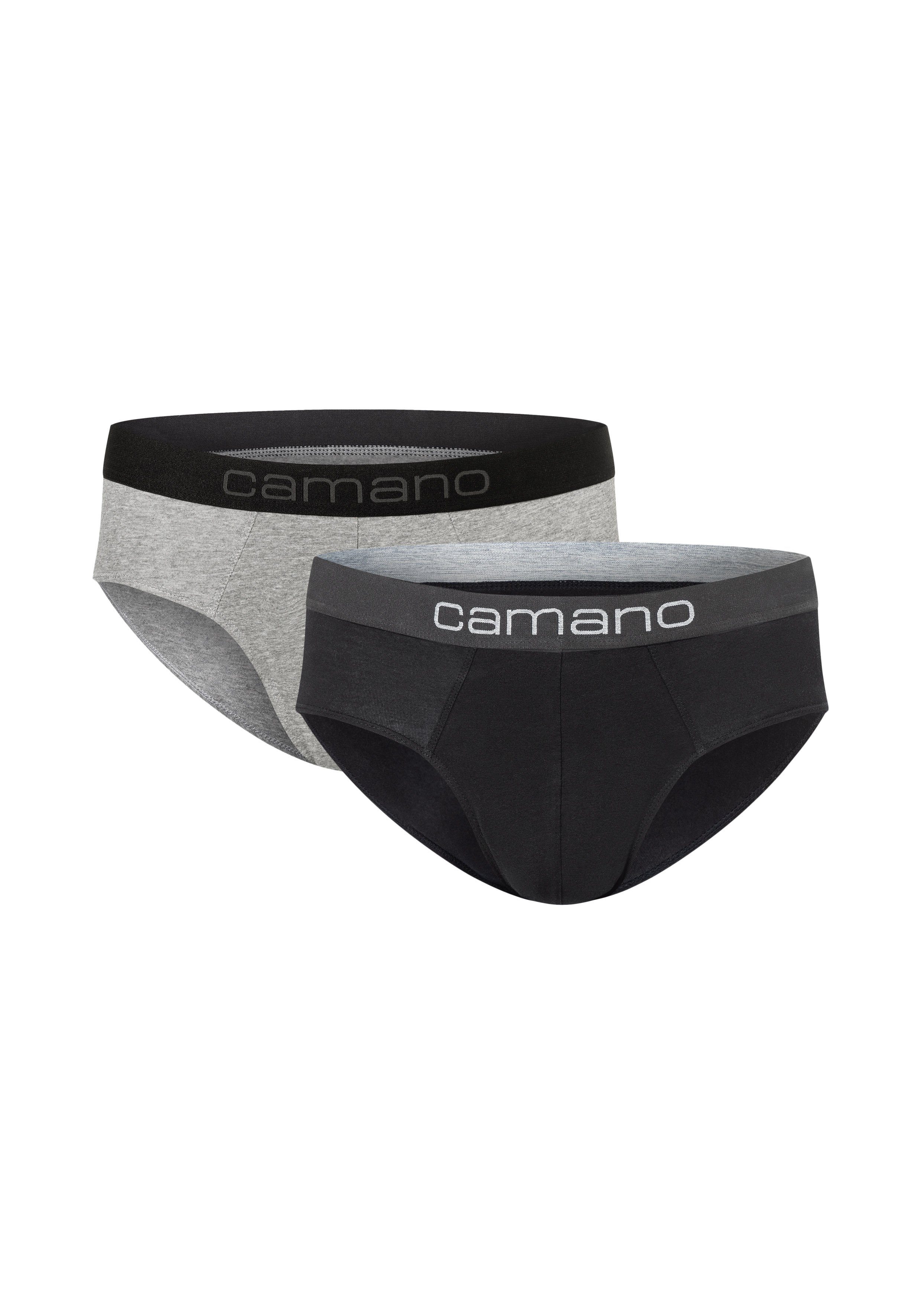 hellgrau, schwarz bequemem mit Baumwolle Camano Slip (BCI) Comfort (2-St) nachhaltigerer mit Komfortbund