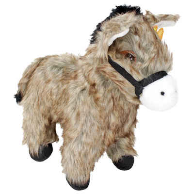 BEMIRO Tierkuscheltier Esel Plüsch mit Kunststoffaugen - steht allein - ca. 26 cm