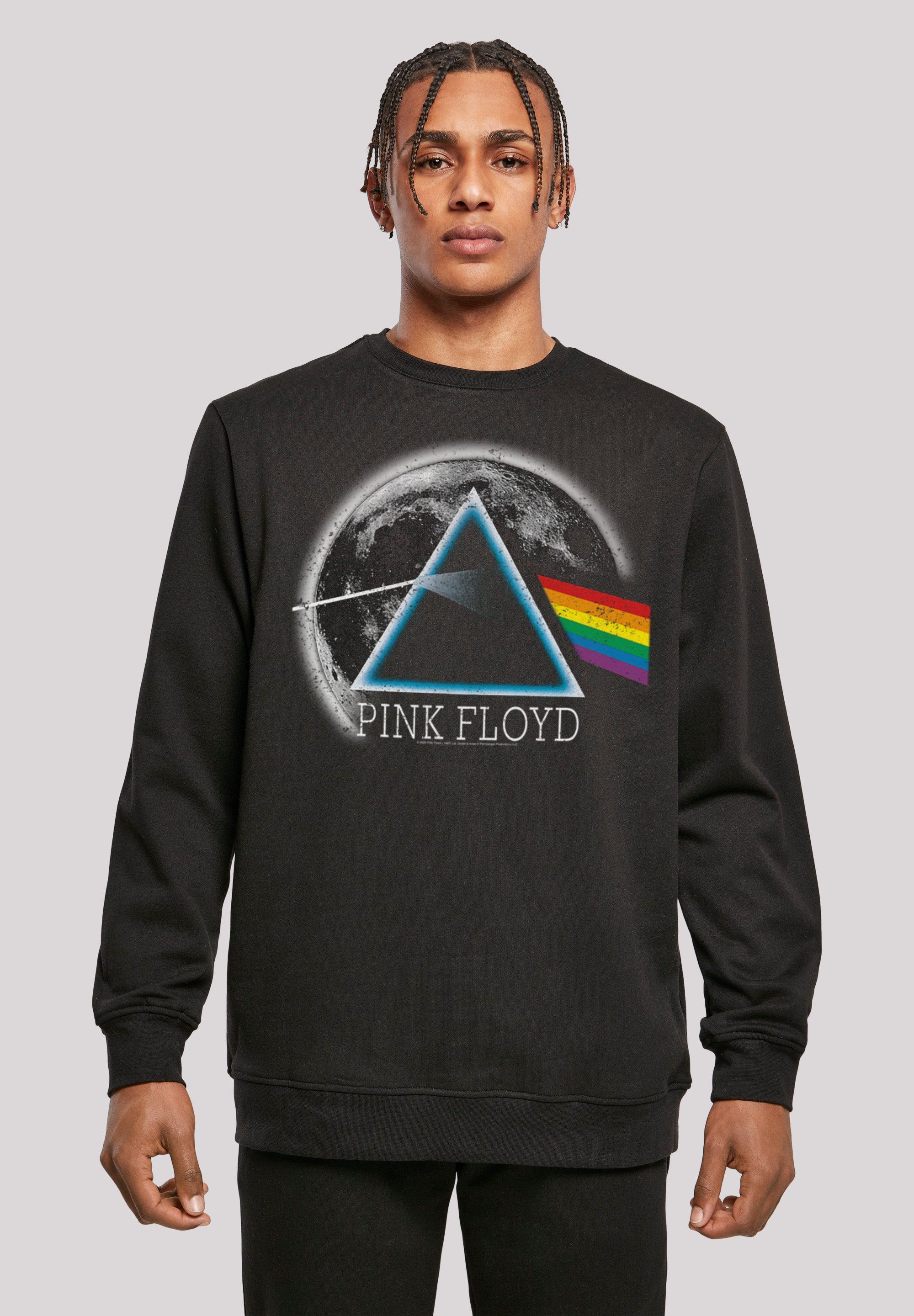 Side Distressed Dark F4NT4STIC Moon Floyd Print of Moon The Pink Sweatshirt