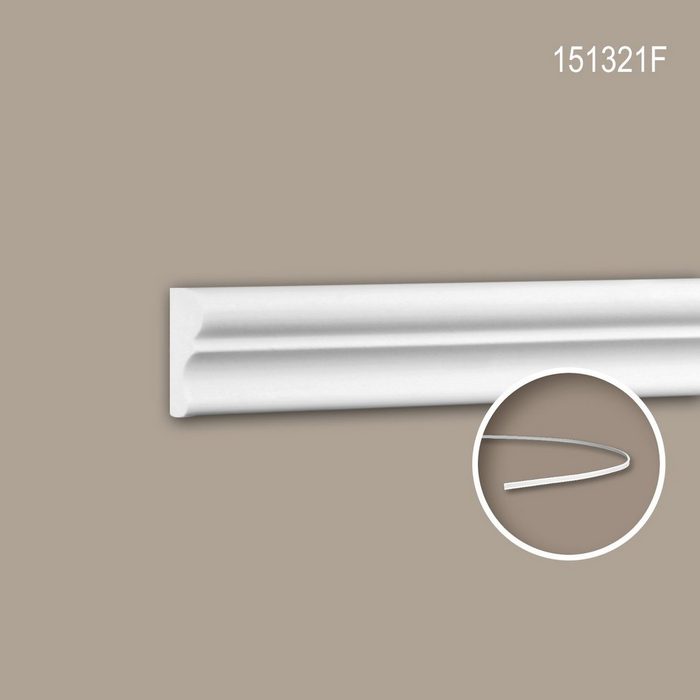 Profhome Flexprofil 151321F (Profilleiste 1-St. Flexible Wandleiste Stuckleiste Zierleiste 2 m) weiß vorgrundiert