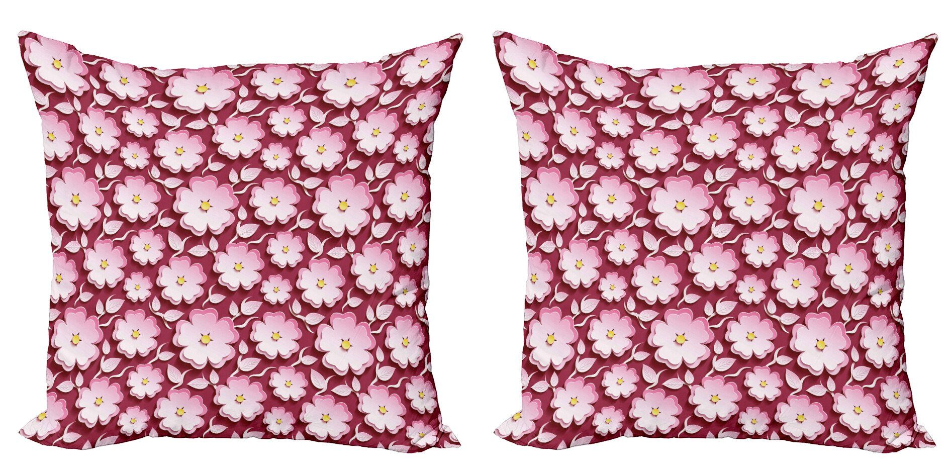 Kissenbezüge Modern Accent Doppelseitiger Digitaldruck, Abakuhaus (2 Stück), Blumen Petal der japanischen Kirsche