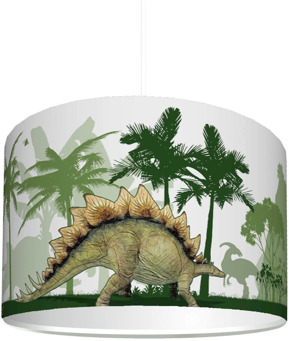 STIKKIPIX Lampenschirm KL57, Kinderzimmer Lampenschirm "Dinosaurier",  kinderleicht eine Dino Lampe erstellen, als Steh- oder  Hängeleuchte/Deckenlampe, perfekt für Dinosaurier-begeisterte Jungen