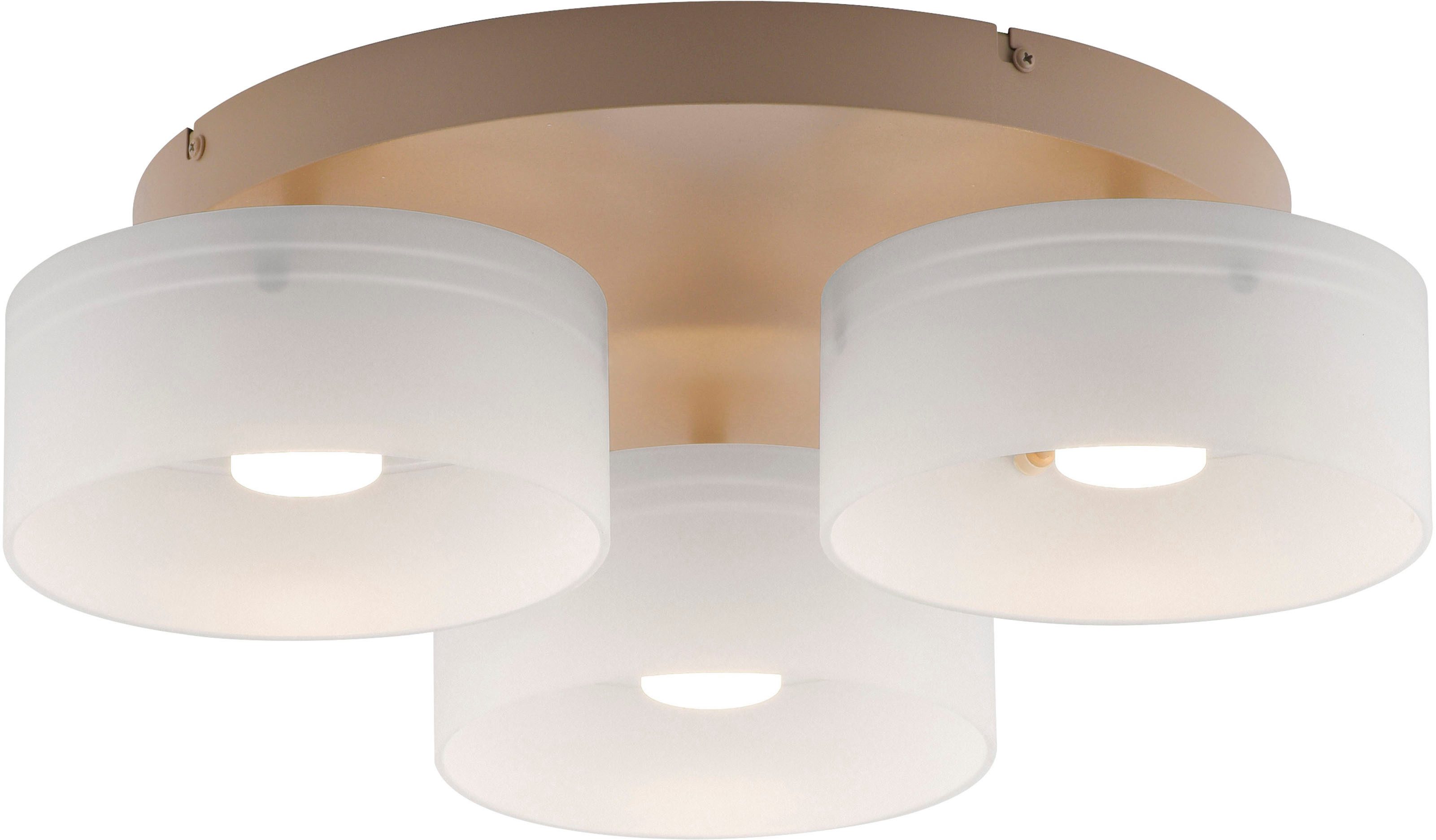 Paul Neuhaus LED Deckenleuchte MARIKA, Memoryfunktion, LED fest integriert, Warmweiß, Stufenlos dimmbar über den Lichtschalter, Memoryfunktion, Opalgläser