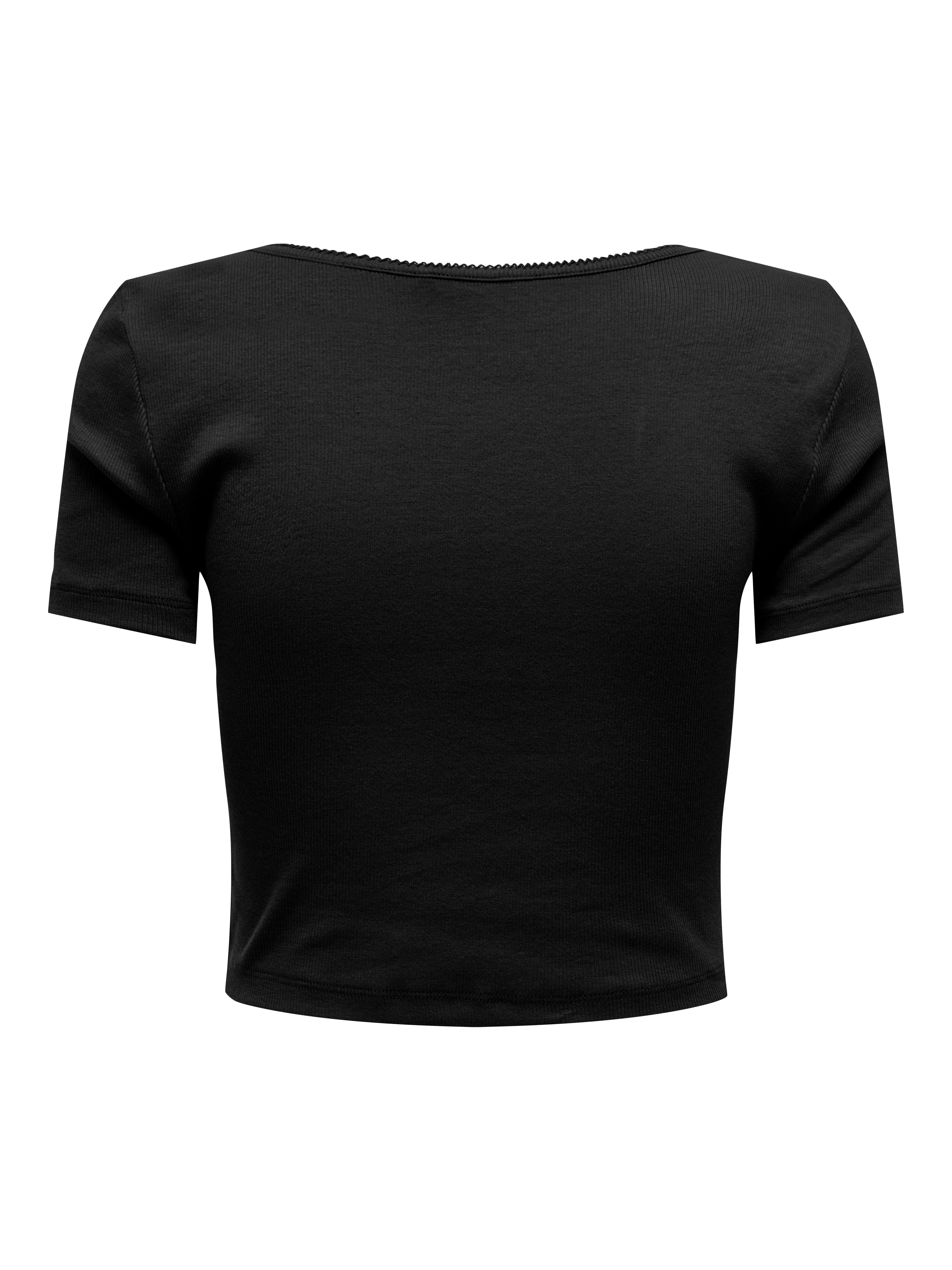 ONLY Kurzarmshirt ONLBETTY LIFE S/S SCALLOP V-NECK CC JRS mit Raffung am Au günstig online kaufen
