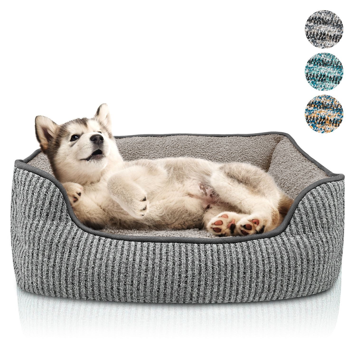 Bluzelle Tierbett Kuscheliges Hundesofa - S, Kunstleinen, Teddy-Fell Plüsch günstig online kaufen