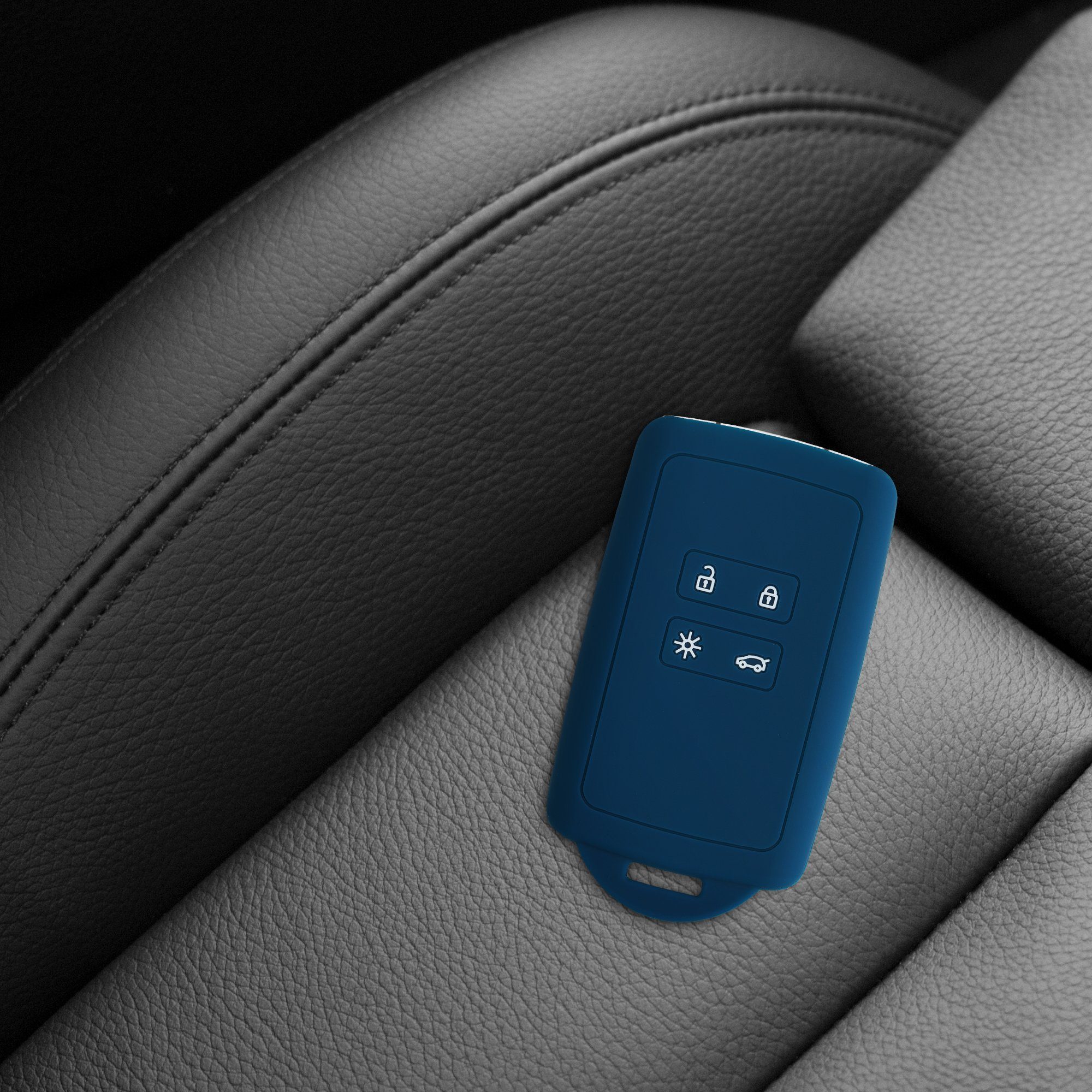 kwmobile Schlüsseltasche Schutzhülle Autoschlüssel Silikon Hülle für Dunkelblau Schlüsselhülle Renault