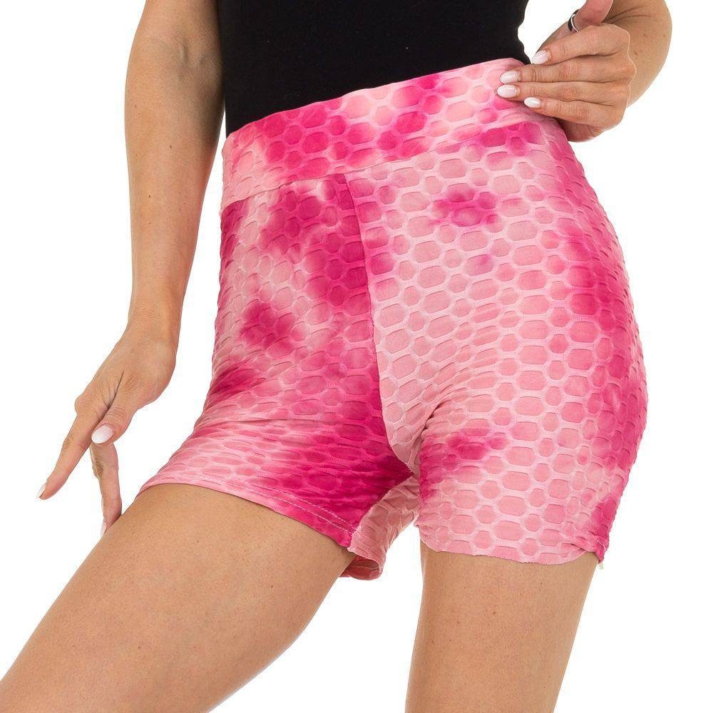 Ital-Design Shorts Damen in Pink Freizeitshorts Freizeit Batik Stretch Hotpants