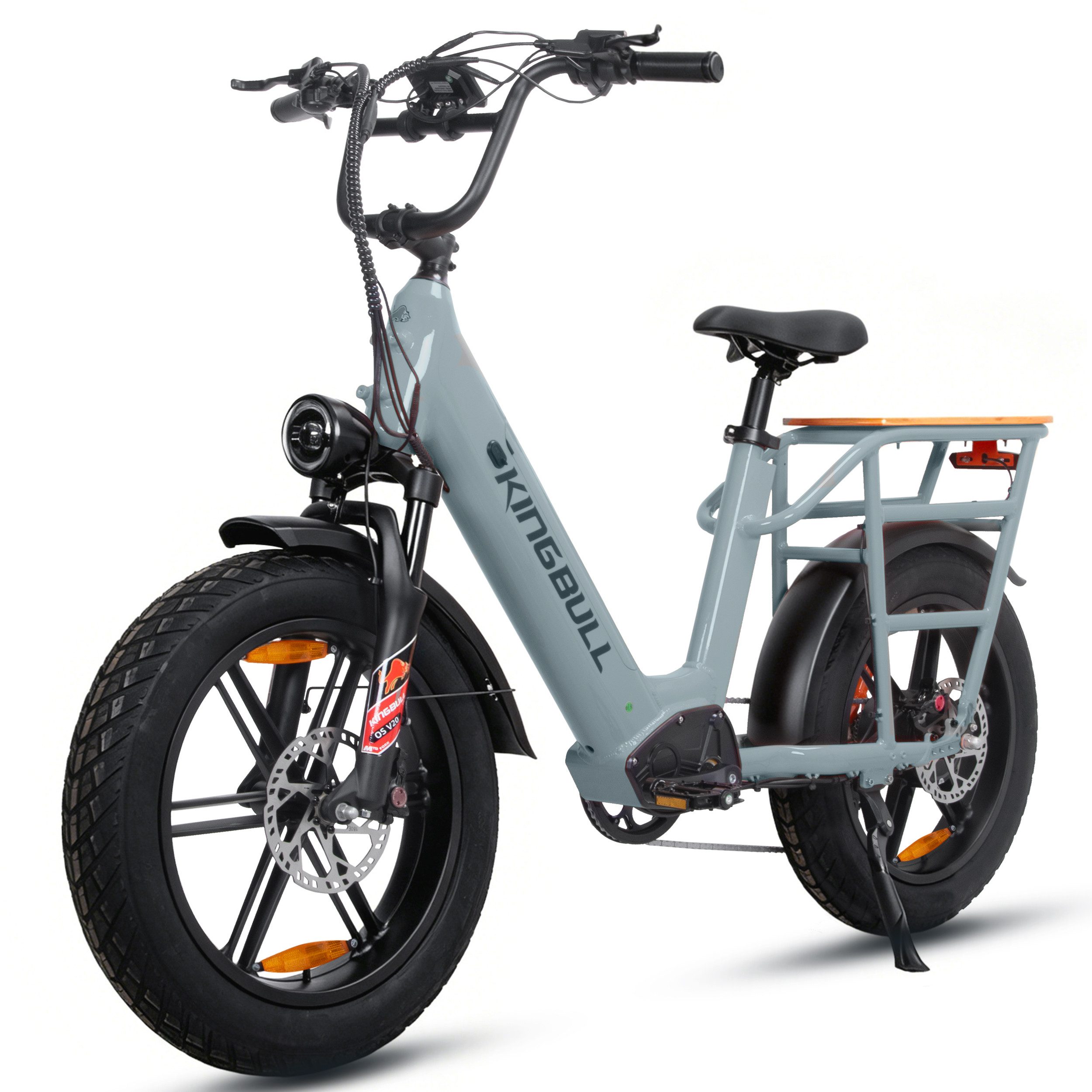 Vankel E-Bike Cityrad Cargo Damen u. Herren 20"x4" 960Wh 48V, max.100km Hydraulikbremsen, Kettenschaltung, Heckmotor, 960 Wh, (Beleuchtungsset mit Batterieladegerät, Batterieschlüssel, Werkzeug), Lasten-Elektrofahrrad mit Fat-Reifen, großem Transportträge