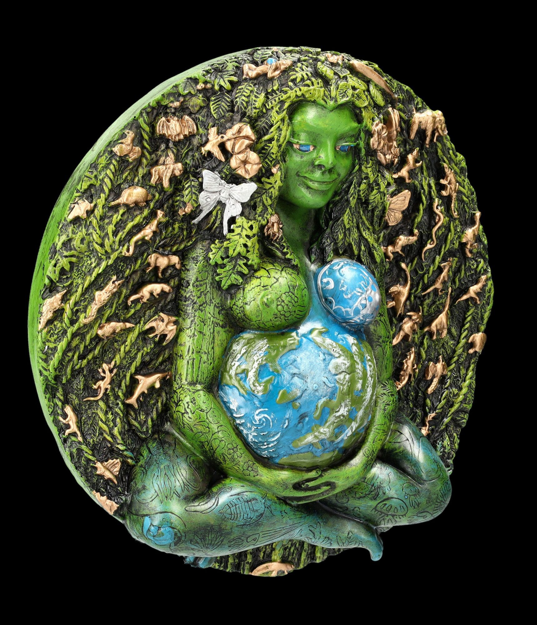 Figuren Shop GmbH Wanddekoobjekt Wandrelief - Tausendjährige Gaia - Mutter Erde - Oberon Zell - Deko