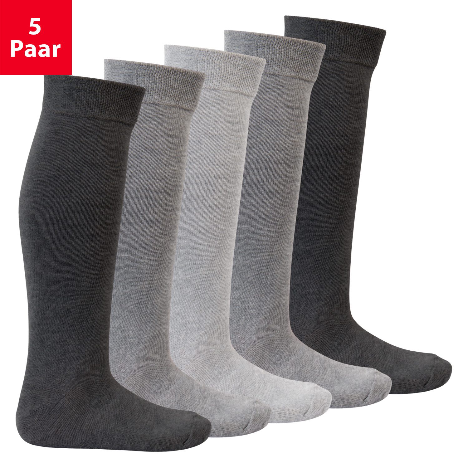 Footstar Langsocken EVERYDAY! 5 Paar Kinder Kniestrümpfe Lange Socken für Mädchen & Jungen