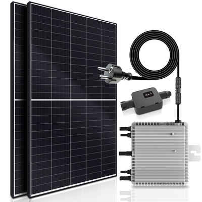 SUNNIVA Solaranlage 830/800W Balkonkraftwerk, 800,00 W, Monokristallin, (DEYE 800W Micro-Wechselrichter Wifi Upgradebar Drosselbar, 2x 415W Solarmodule, Solaranlage mit 5m Anschlusskabel, Solarkabel, Photovoltaikanlage), Balkon Mini-PV Anlage genehmigungsfrei Inverter Solarpanel, Solarmodul