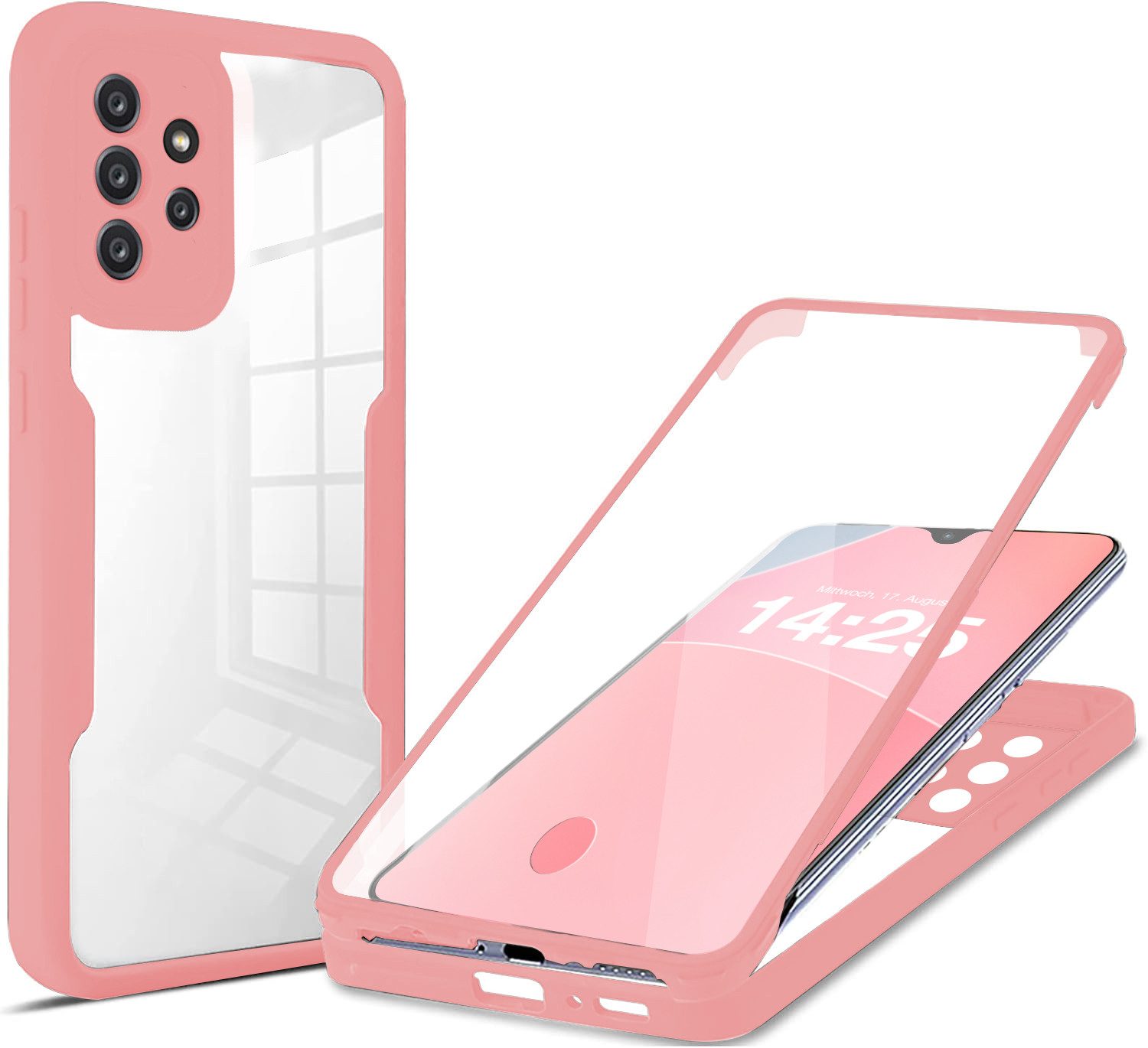 Tec-Expert Handyhülle 360 Grad Hülle für Samsung Galaxy A52 6.5 Zoll, 6.5, Rundum Schutz Cover Case Hülle robust