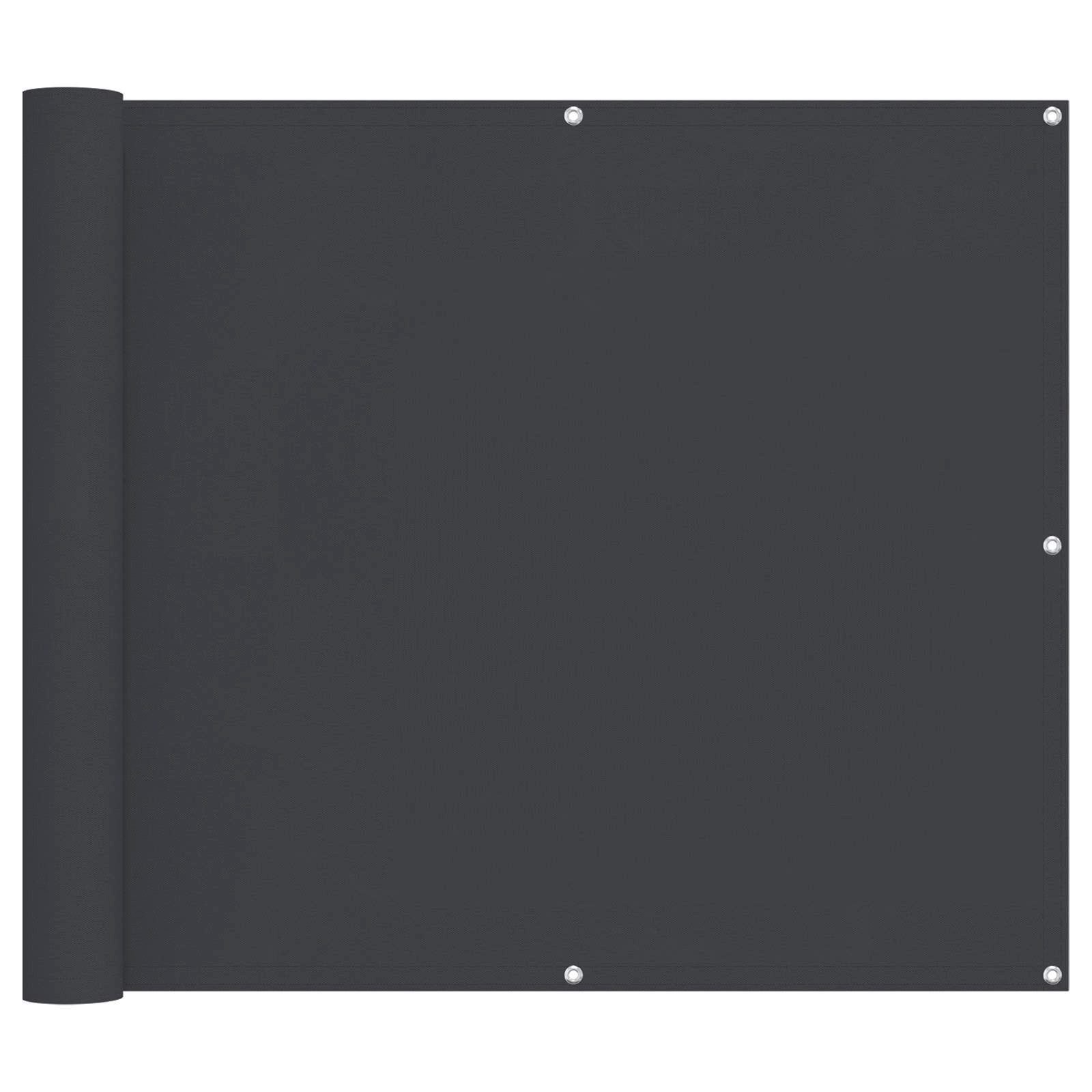 vidaXL Balkonsichtschutz Balkonsichtschutz 90 x 200 cm Oxford-Stoff Rechteckig Schwarz (1-St)