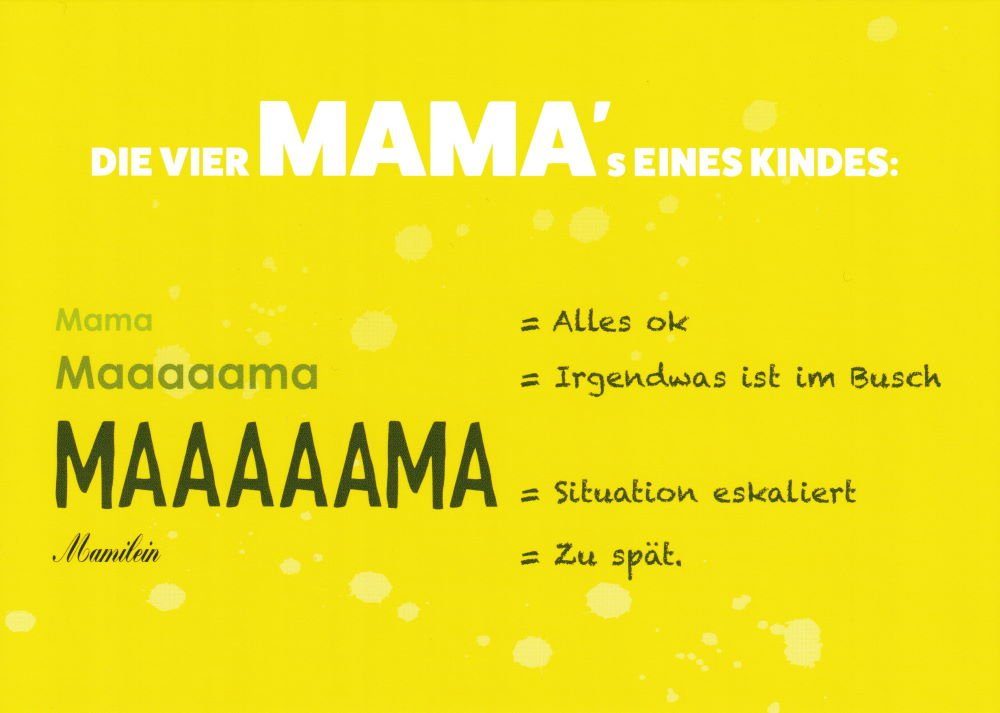 Postkarte "Die vier Mama's eines Kindes ..."