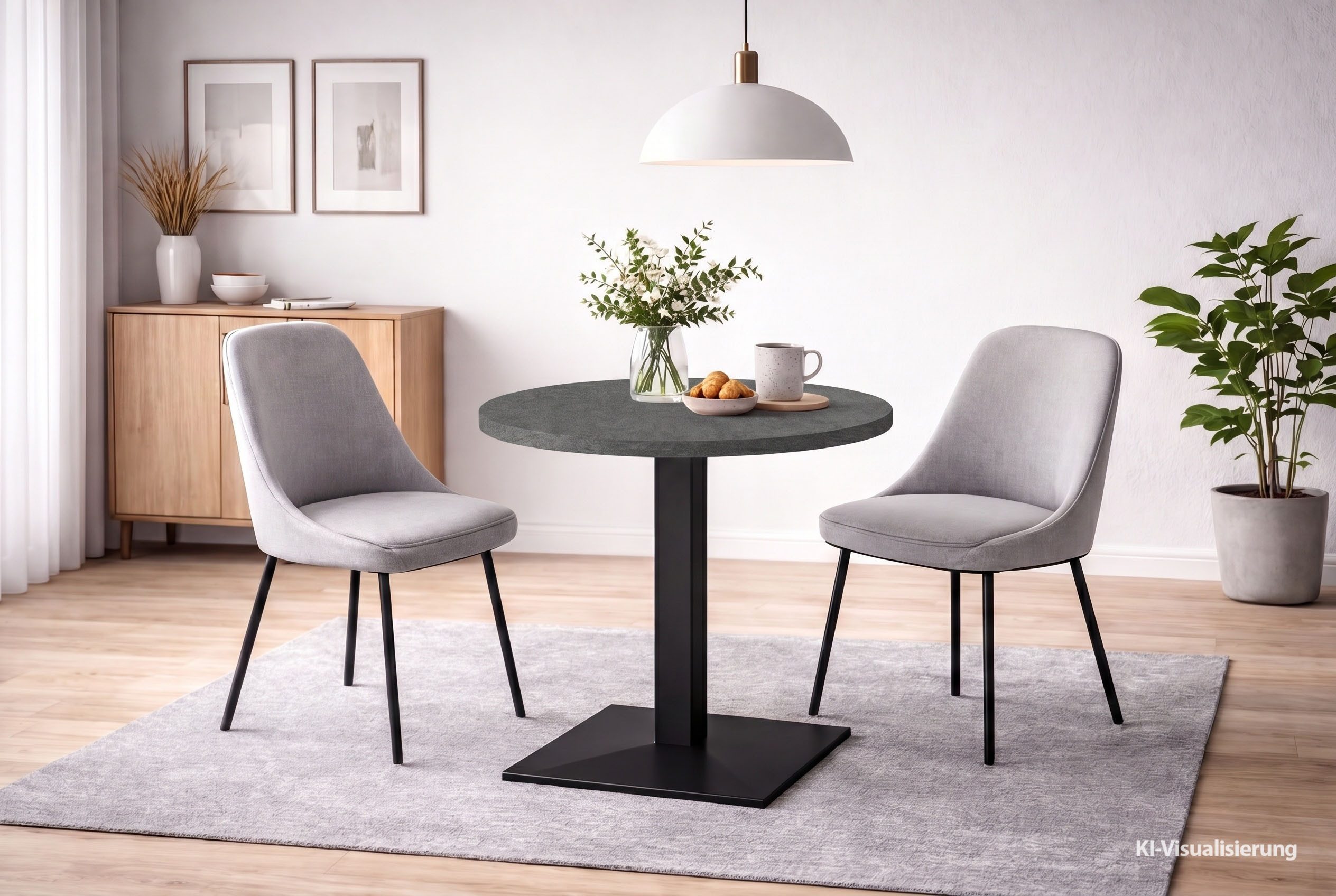 Mäusbacher Bistrotisch Big Bistro Metall, Quadrat-Säulengestell, eckige Platte Ø 70 cm H 75 cm