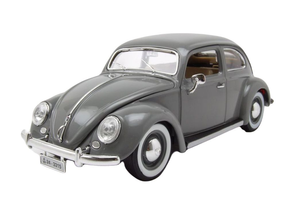 Bburago Modellauto VW Käfer 1955 grau, Maßstab 1:18