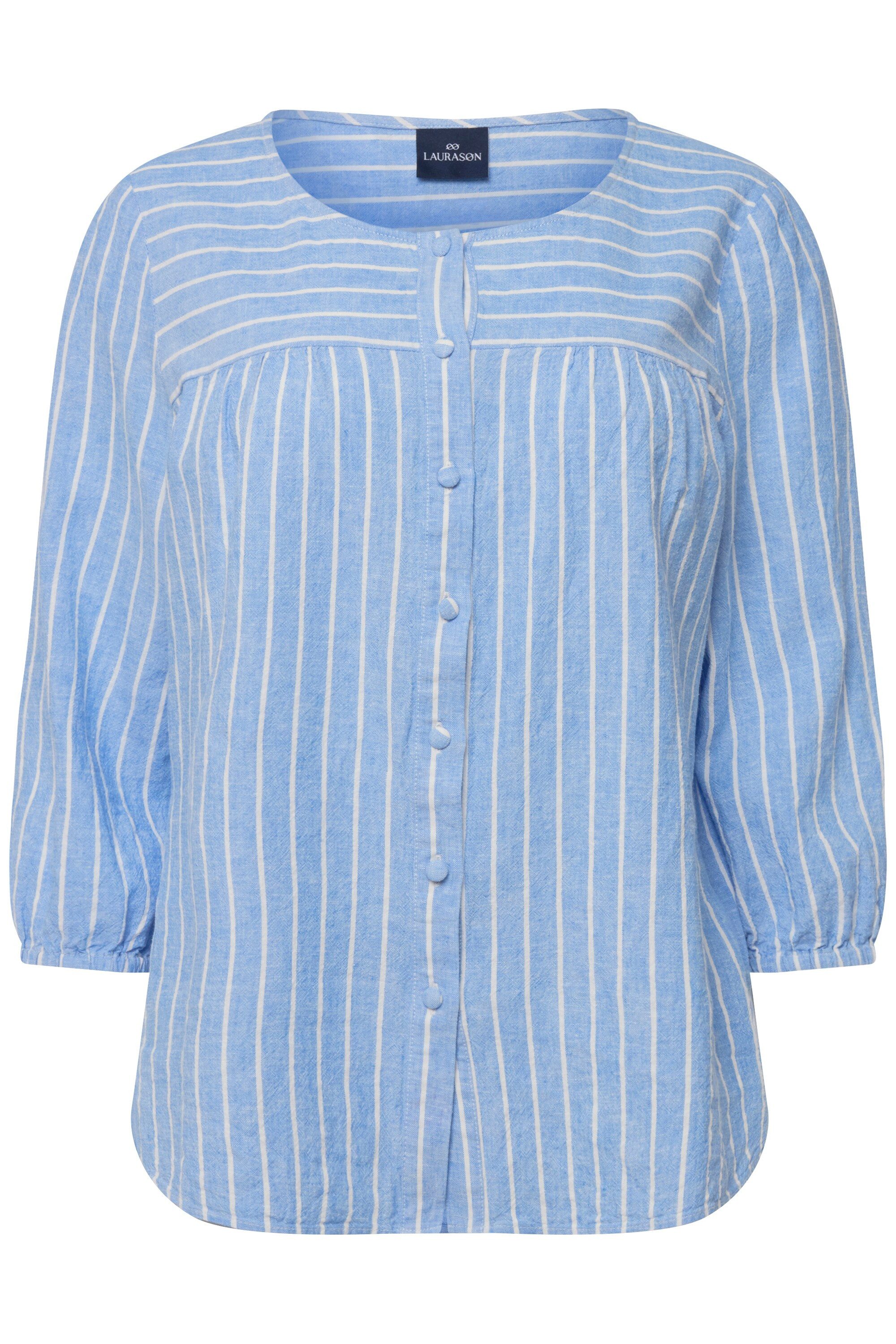 Laurasøn Tunika Bluse Leinenmix Streifen Rundhals günstig online kaufen