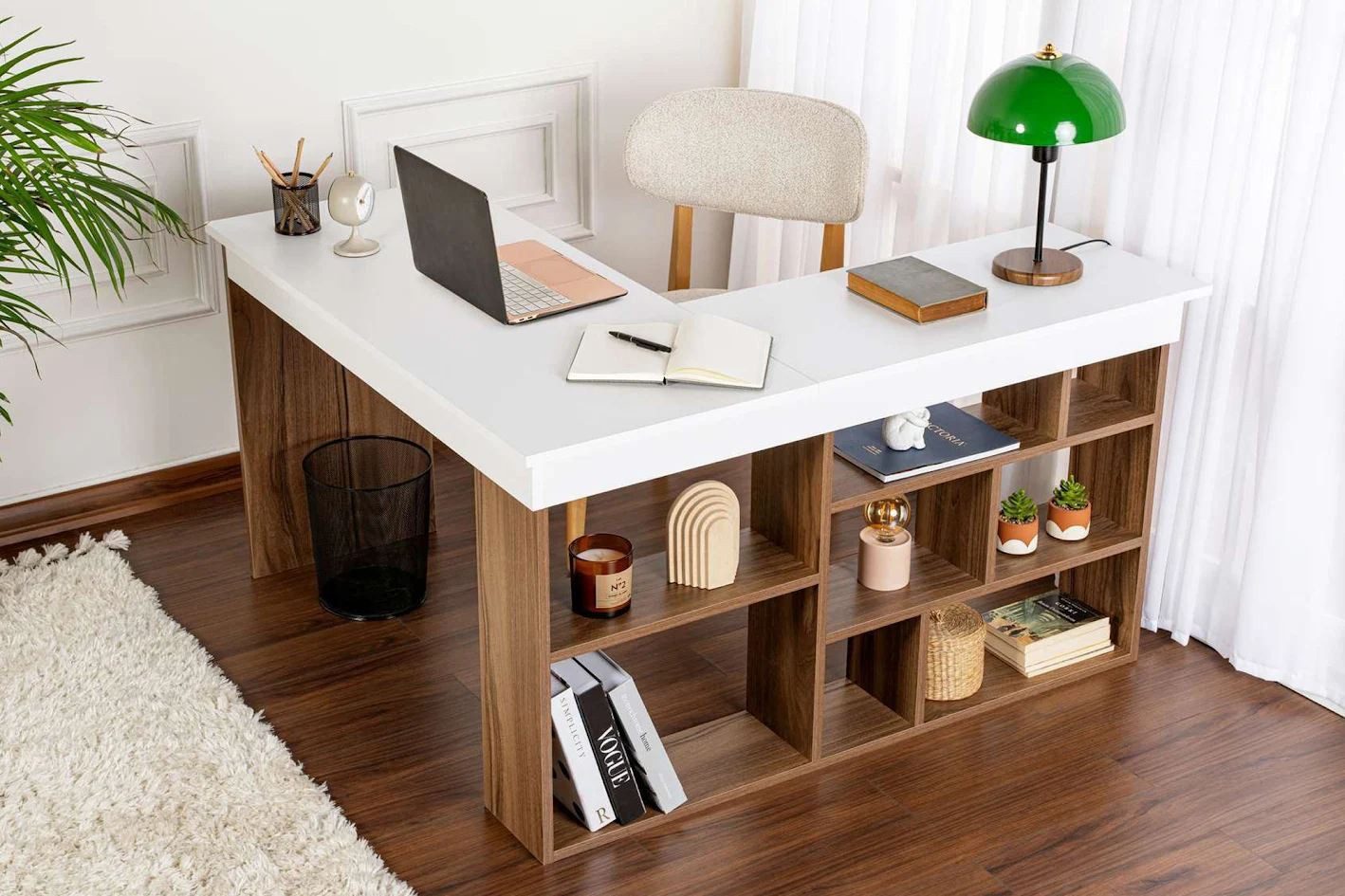 Skye Decor Schreibtisch (Einzelartikel), mit Stauraum integrierte Ablagefächer modernes Design