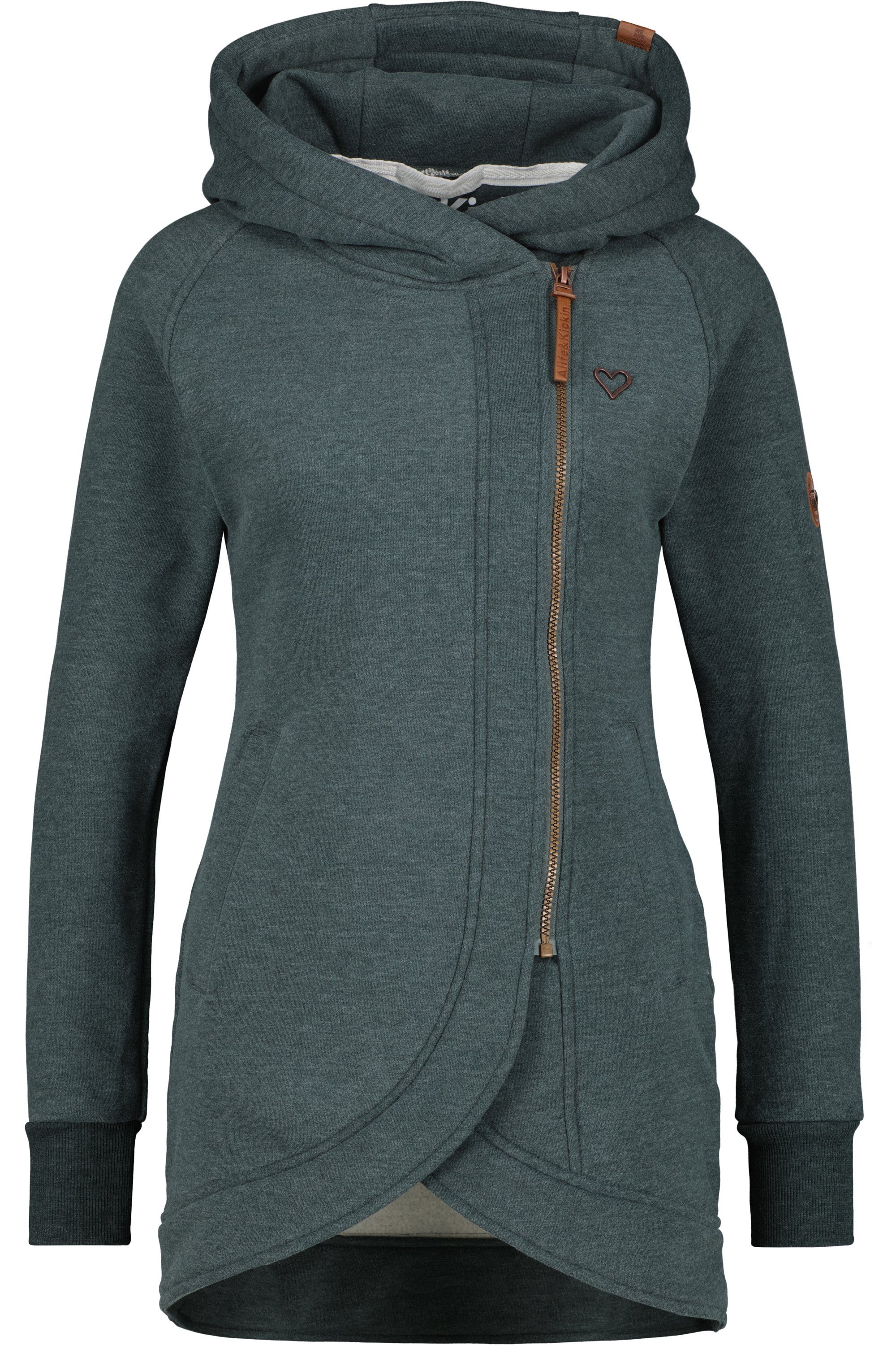 & Alife melange MaryAK Sweatjacke A dark Damen Kickin forest Kapuzensweatjacke, Kapuzensweatjacke Sweatjacket