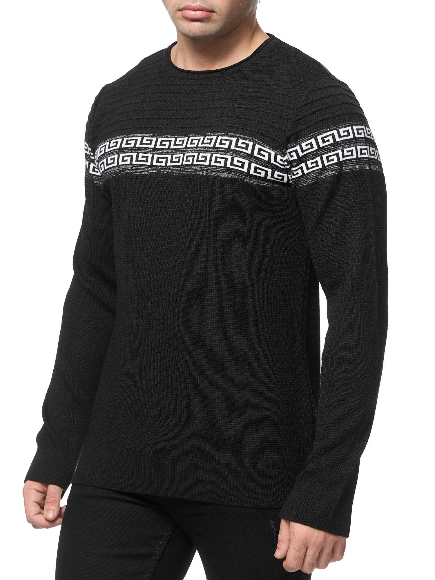 Banco Rundhalspullover Rundhals Basic Pullover Ganzjahrpullover Winter Herbst Frühling