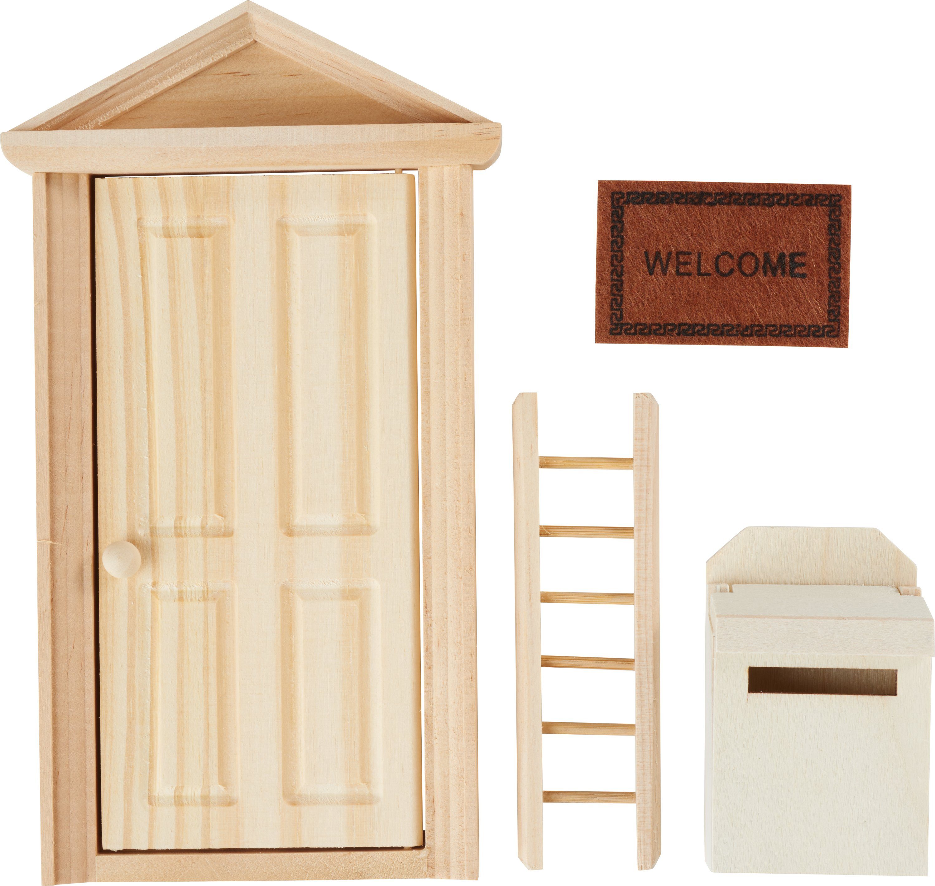 HobbyFun Dekofigur Wichteltür-Set Briefkasten, 4-tlg.