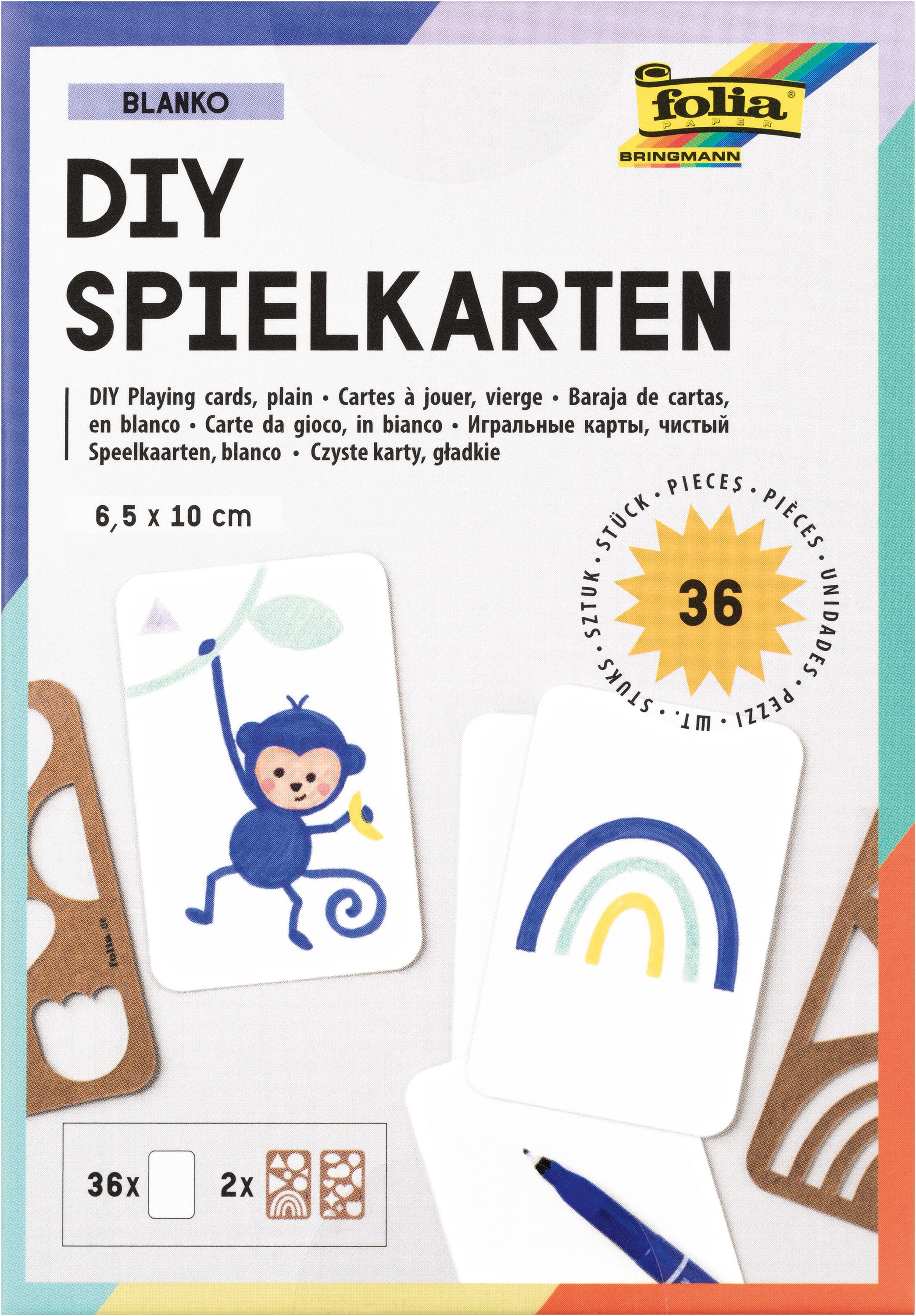 Folia Puzzle Blanko Spielkarten Set, Puzzleteile