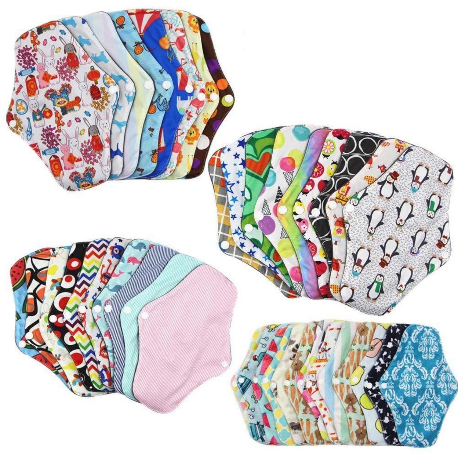 LuxusKollektion Slip-Einlage Menstruationstücher Bambus-Baumwolle 10/20 Stück Saugfähig, 10-St.