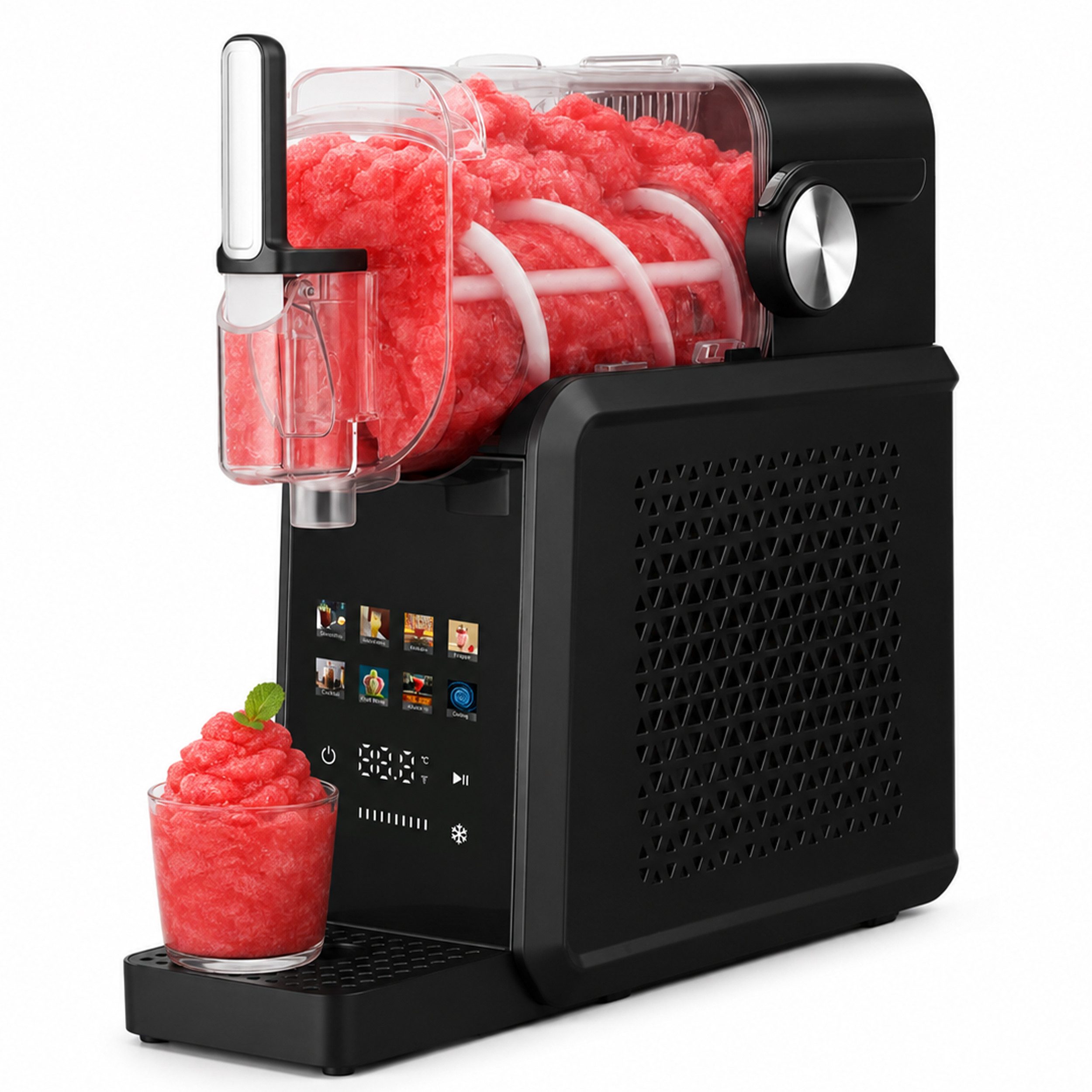 Vankel Slush-Eismaschine 8-in-1, ohne Eiswürfel, Selbstreinigung, 10 Konsistenzstufen, 1,8 l, 200 W, Slushmaker für Kaltgetränke, Slush, Milchshake, Frappé, Softeis