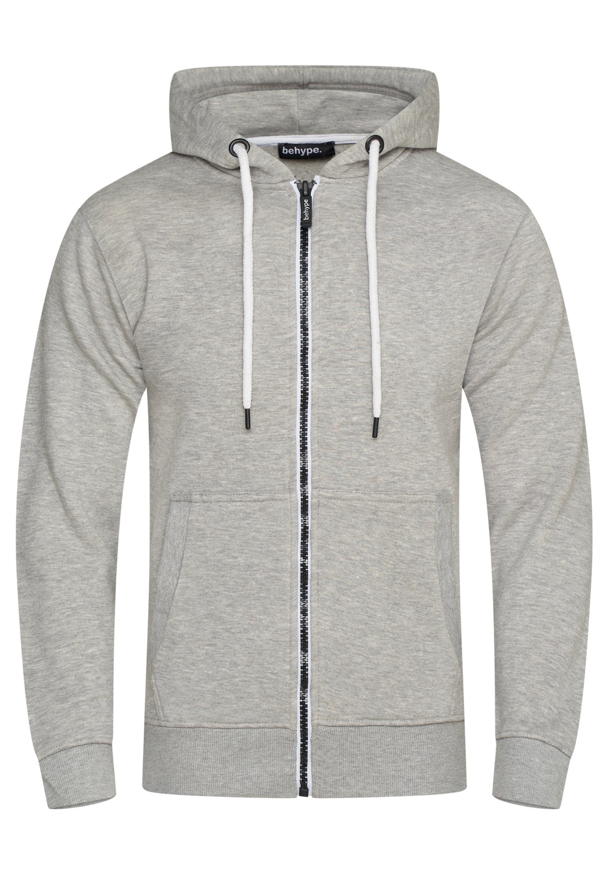 behype Kapuzensweatjacke BHSADAO Basic Kapuzenpullover Hoodie Pullover Swea günstig online kaufen