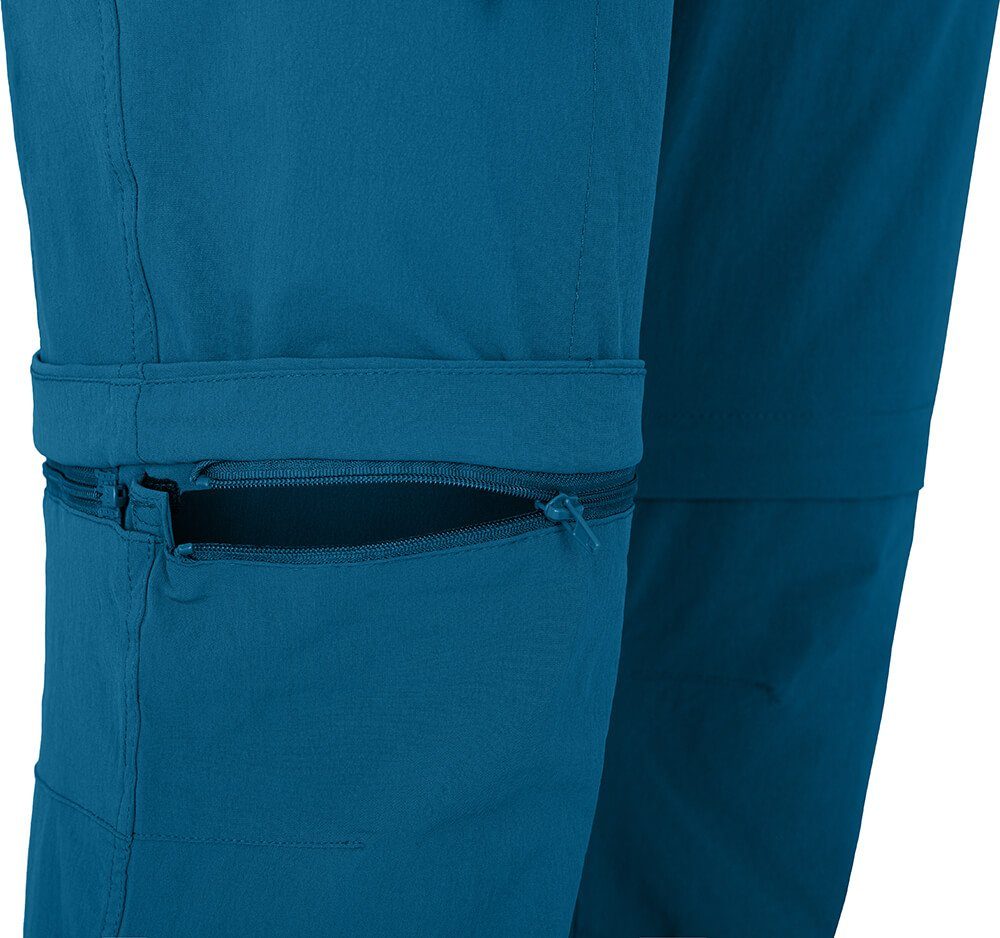 blau (slim) Wanderhose, pflegeleicht, Bergson BENNETT Saphir Normalgrößen, Damen Zip-off-Hose vielseitig, Zipp-Off