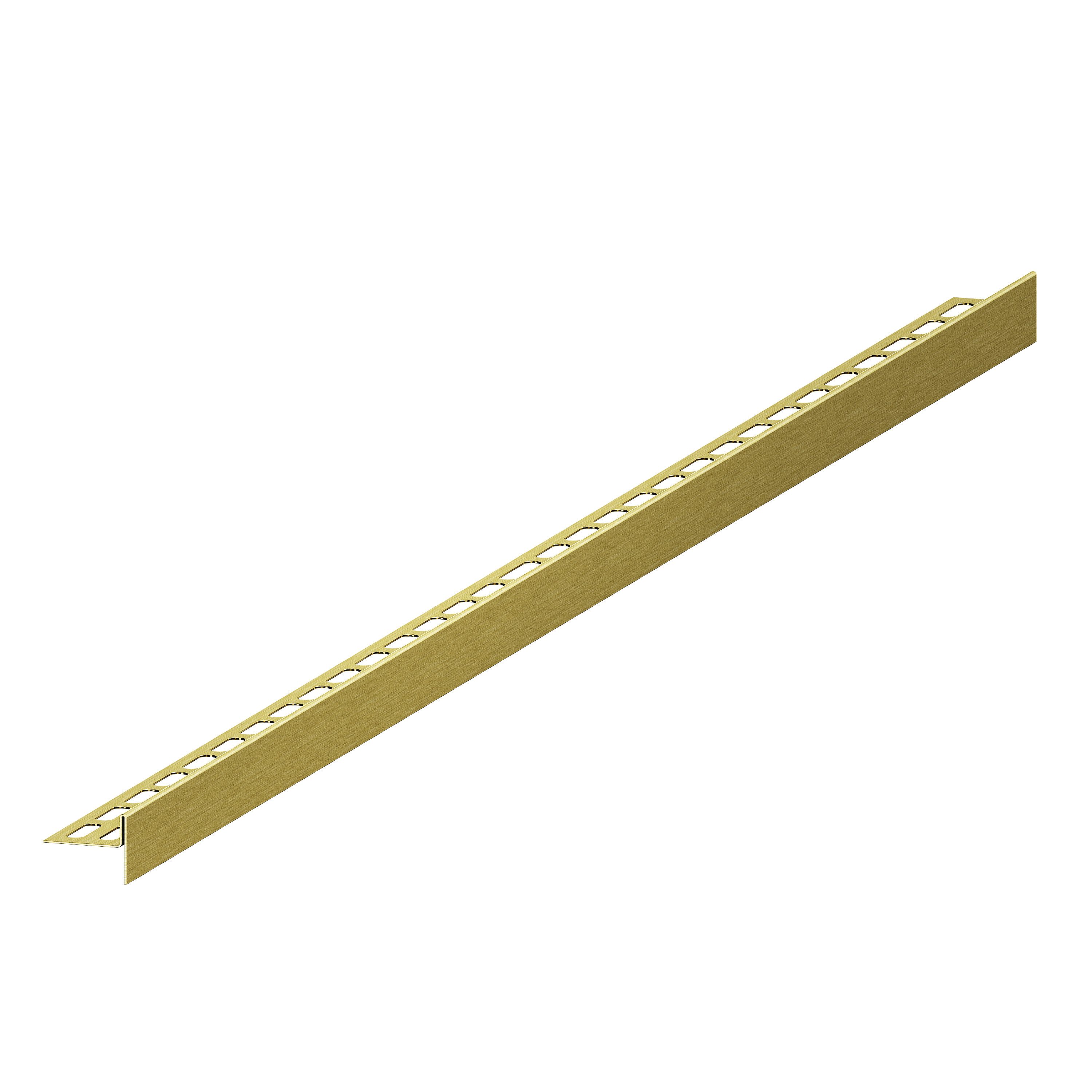 Aquabad® Wandanschlussprofil Clive Gefälleprofil für begehbare Dusche in gebürstetem Gold