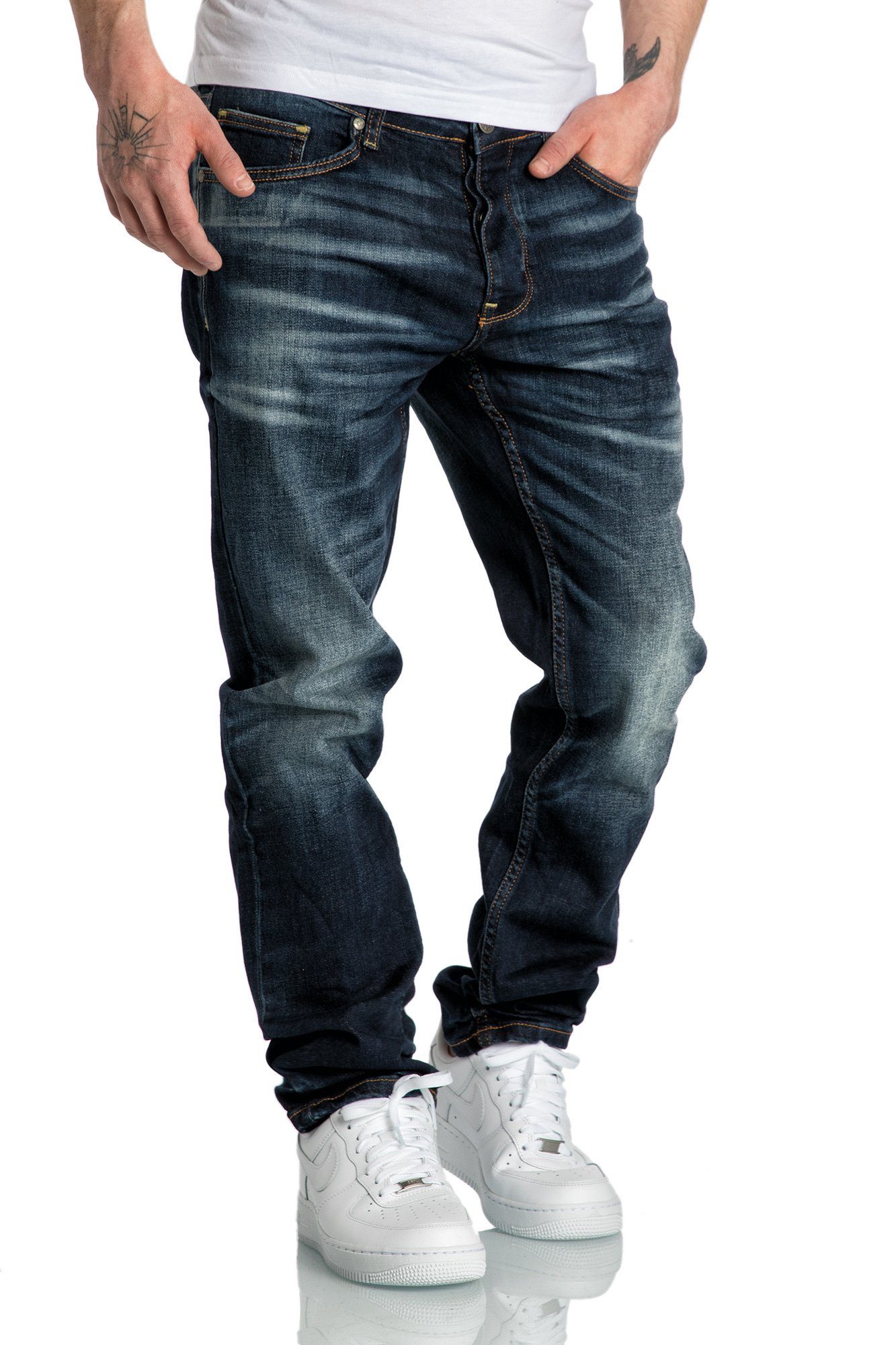 Amaci&Sons Straight-Jeans KANSAS Regular Fit Destroyed Jeans