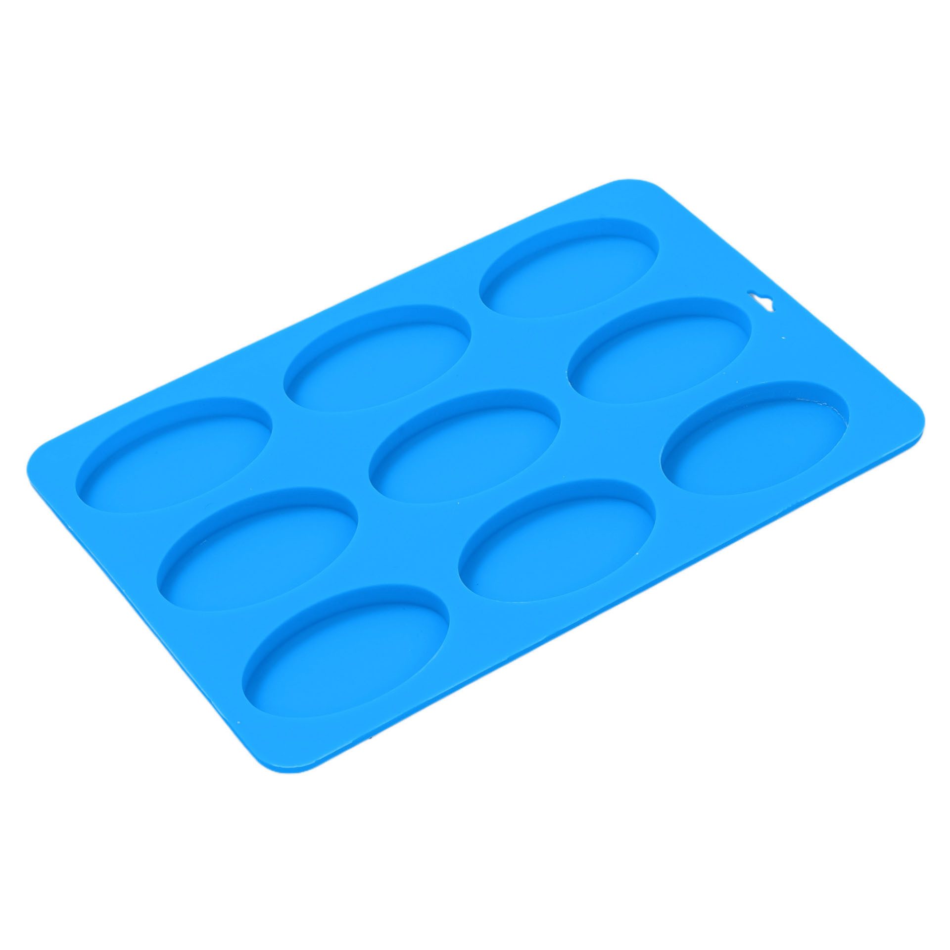 DistrEbution Silikonform Seifenform Oval Klassisch 9 Mulden (7,5 x 4,5 cm), für DIY Seifen, Gästeseifen & Proben, flexibel & hitzebeständig