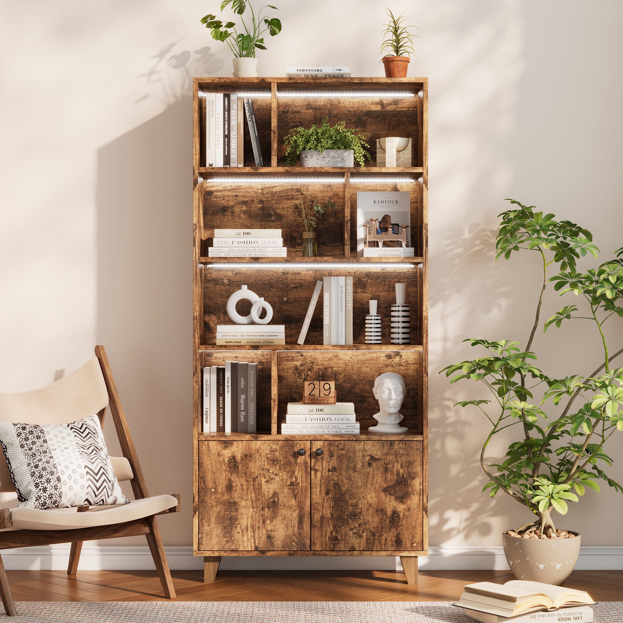 Flieks Bücherregal mit LED-Beleuchtung, B80/T30/H173 cm günstig online kaufen