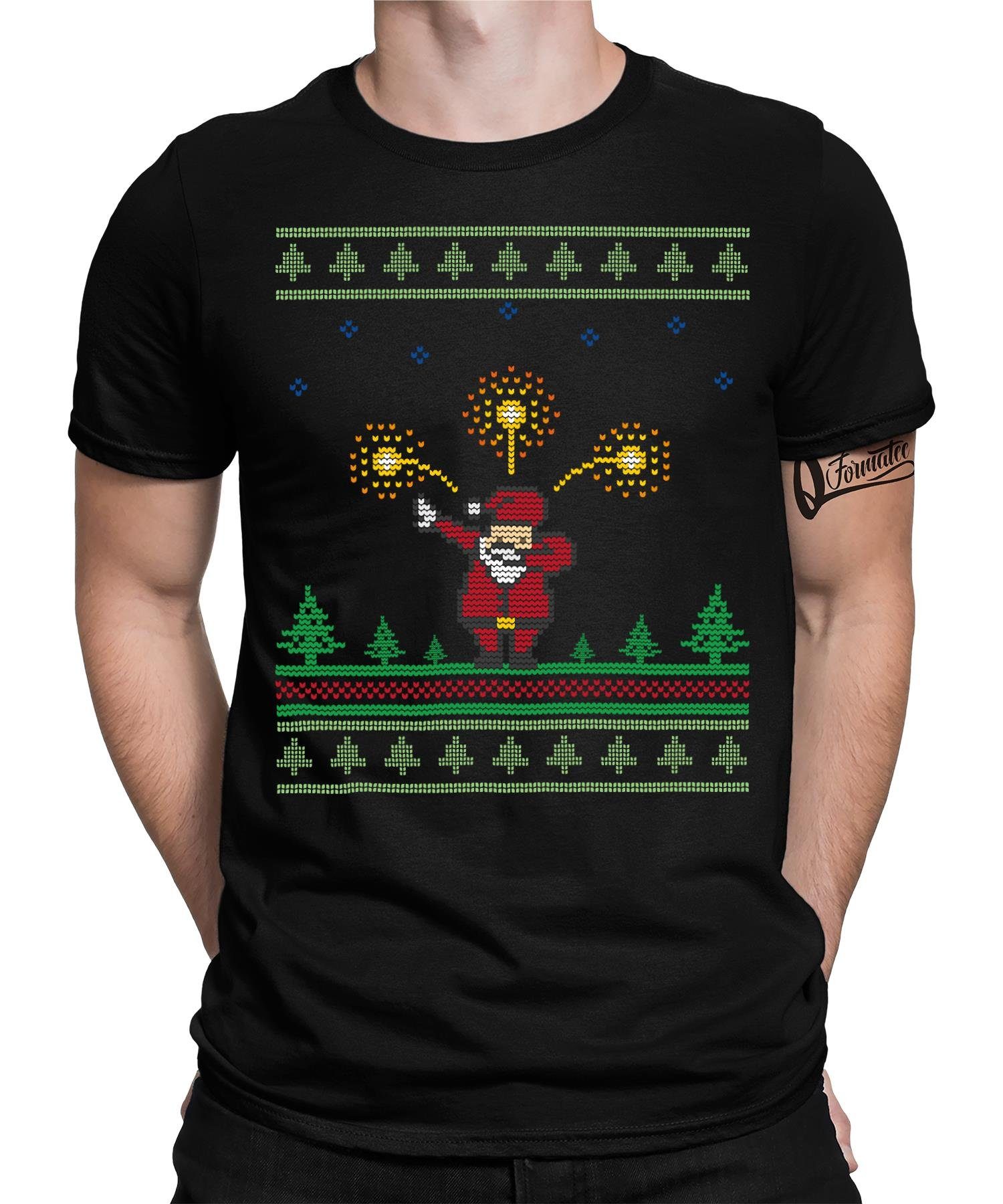 Formatee Herren Quattro Kurzarmshirt Santa Xmas T-Shirt Ugly (1-tlg) Dab Clause