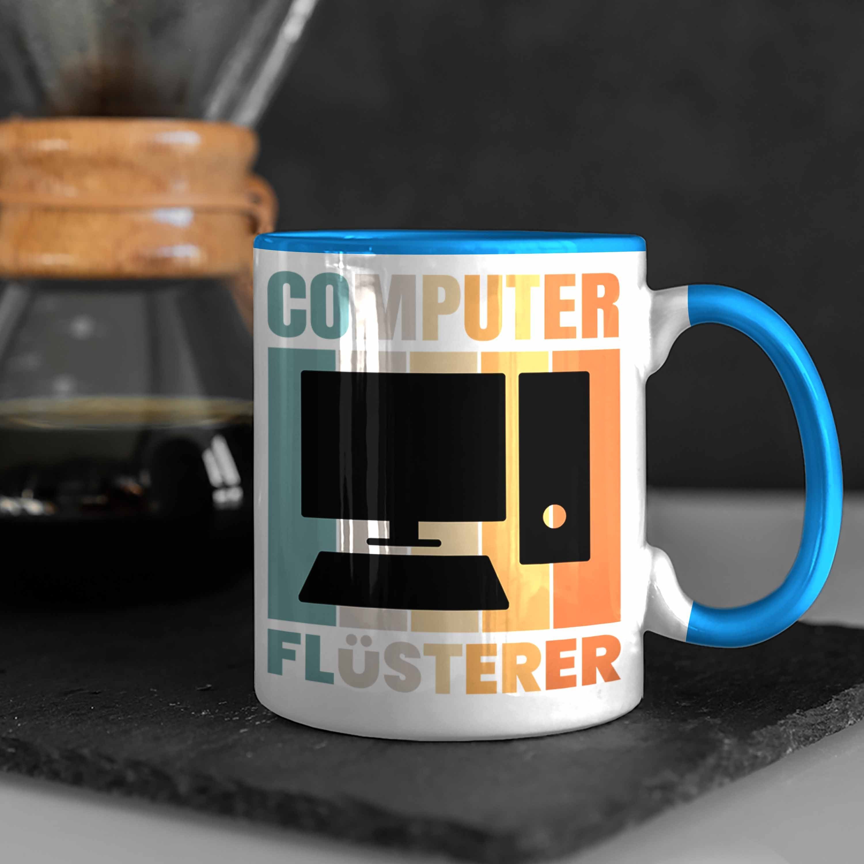 Blau Weihnachten Männer IT Nerd Gadget Student Flüsterer Informatiker Geschenk Trendation Trendation Computer IT Tasse Tasse Lustig -