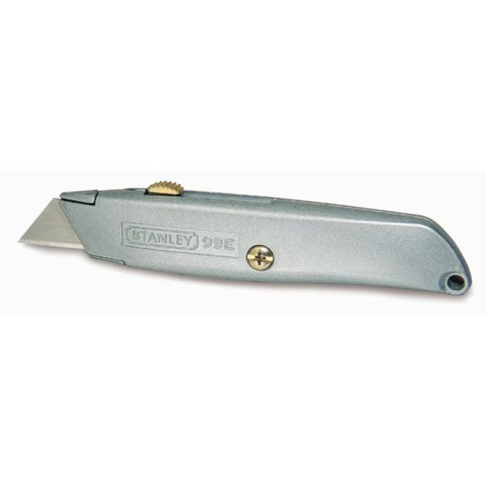 STANLEY Cuttermesser Stanley Messer (99 E, einziehbare Klinge, 155 mm  Klingenlänge, robustes ergonomisches Gehäuse, InterLock) 2-10-099, (4-tlg)