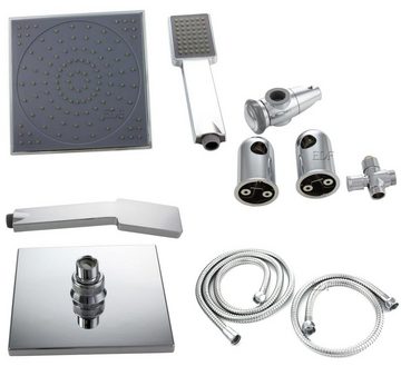 Tuganna Duschsystem FINE SHOWER 440002000, Duschsäule Überkopfbrause-Set Chrom Handbrause und ABS Kopfbrause