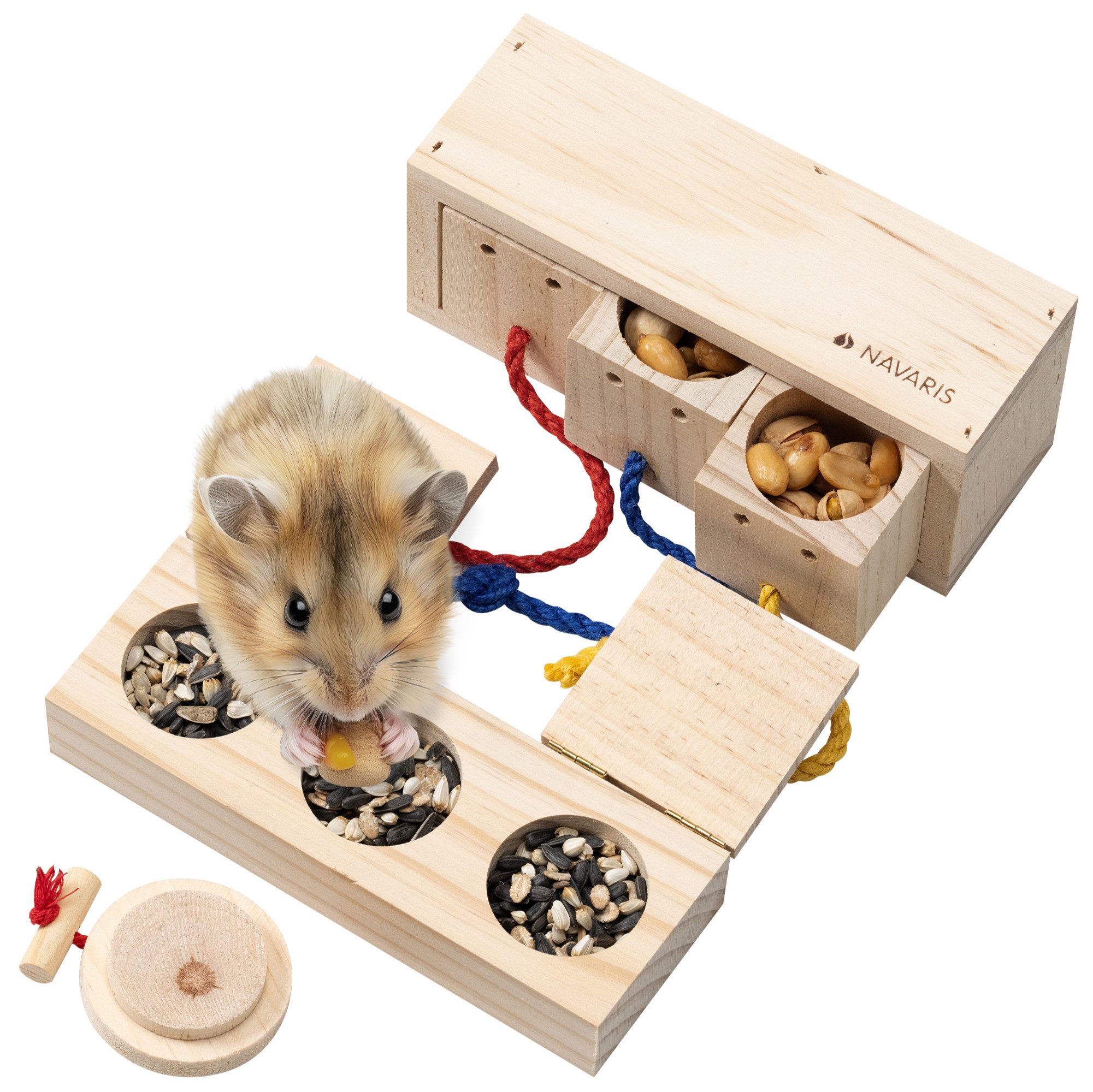 Navaris Tier-Beschäftigungsspielzeug Hamster Spielzeug - Kaninchen Spielzeu günstig online kaufen