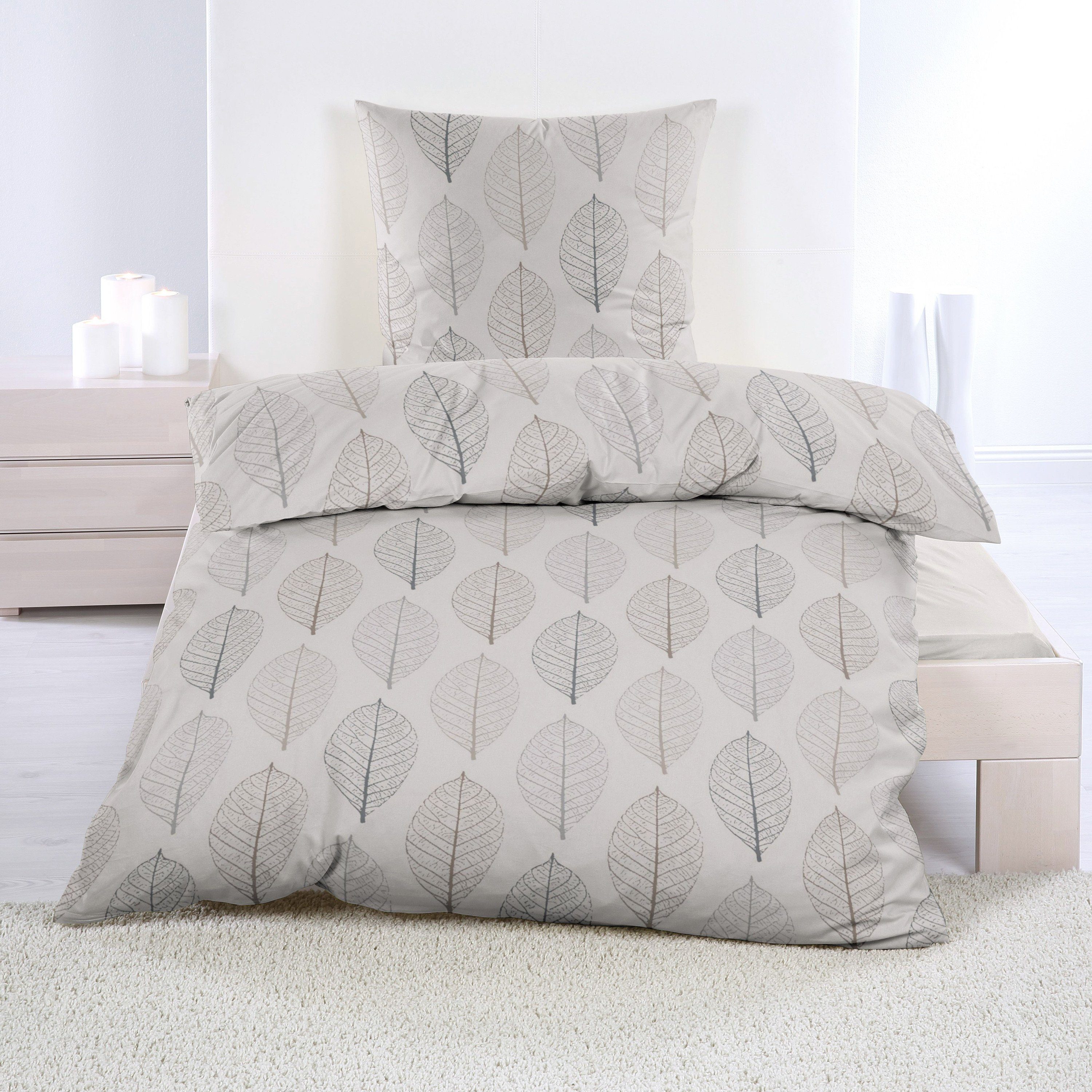 Casa Colori Bettwäsche Biber 135x200 cm 100% Baumwolle mit Reißverschluss, günstig online kaufen