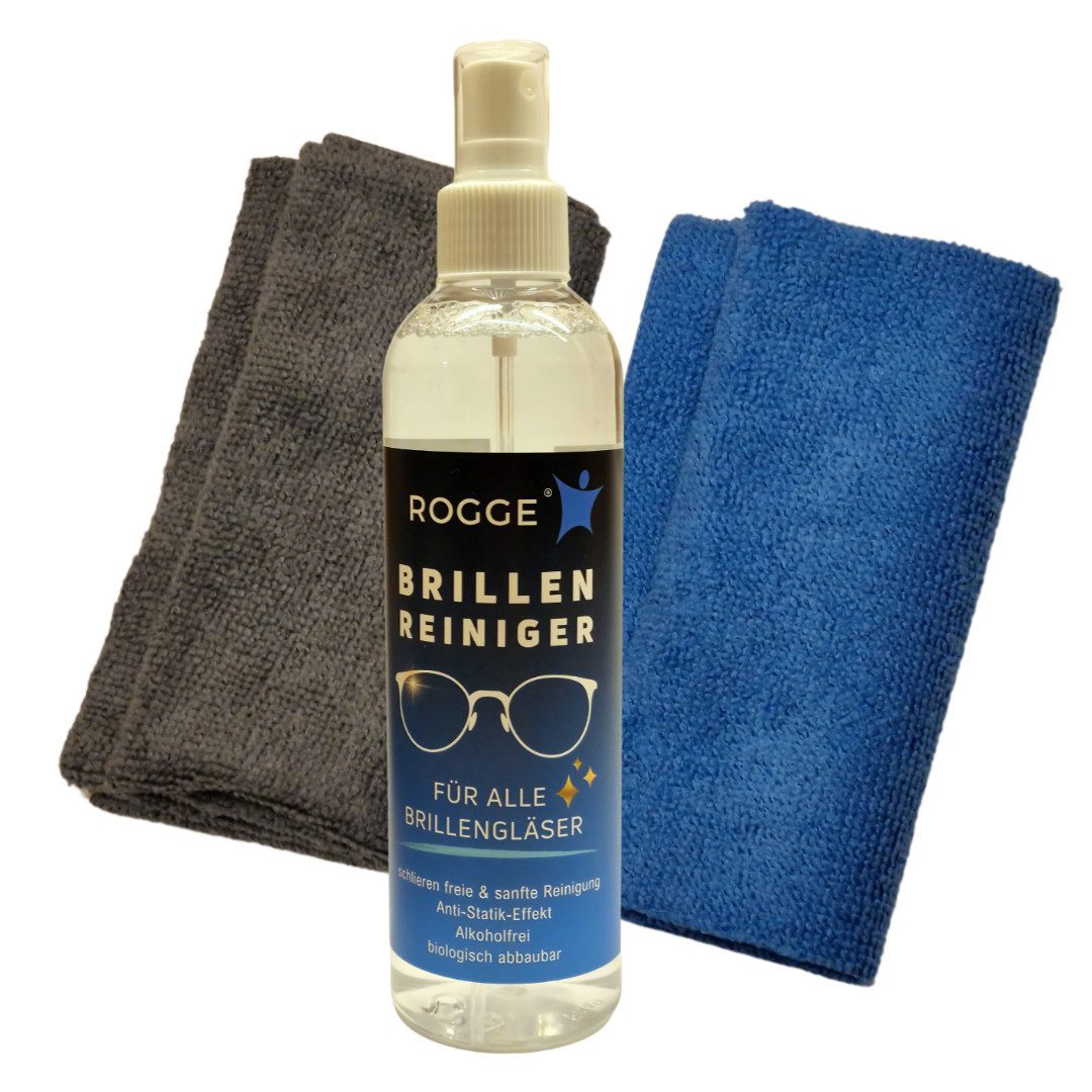 Rogge Reinigungs-Set Brillenreiniger - Set, 1x 250ml inkl. 2x Mikrofasertücher 30x30cm, (1-St)